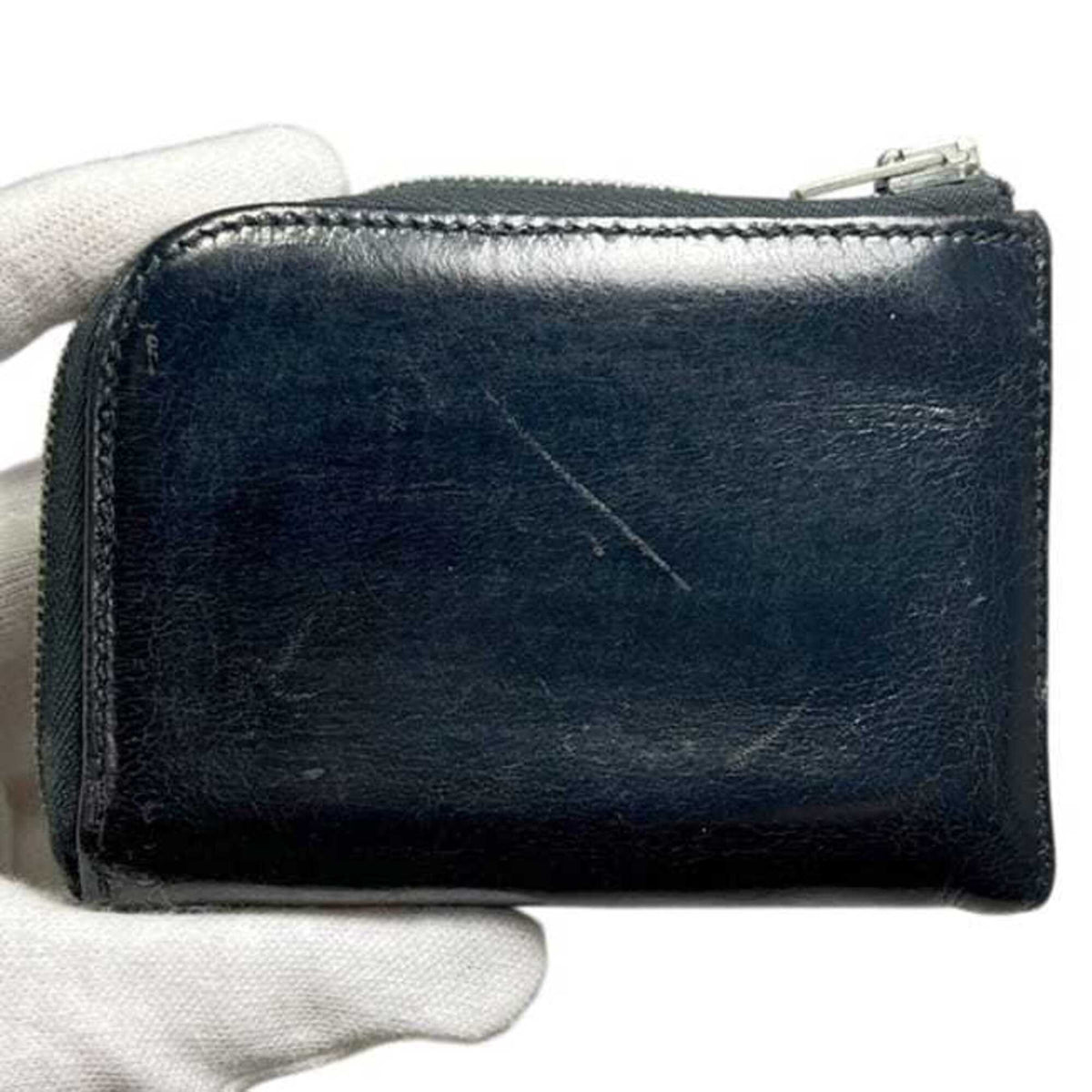 Hermes Black Box Calf Leather Coin Purse/Coin Case (Pre-Owned)