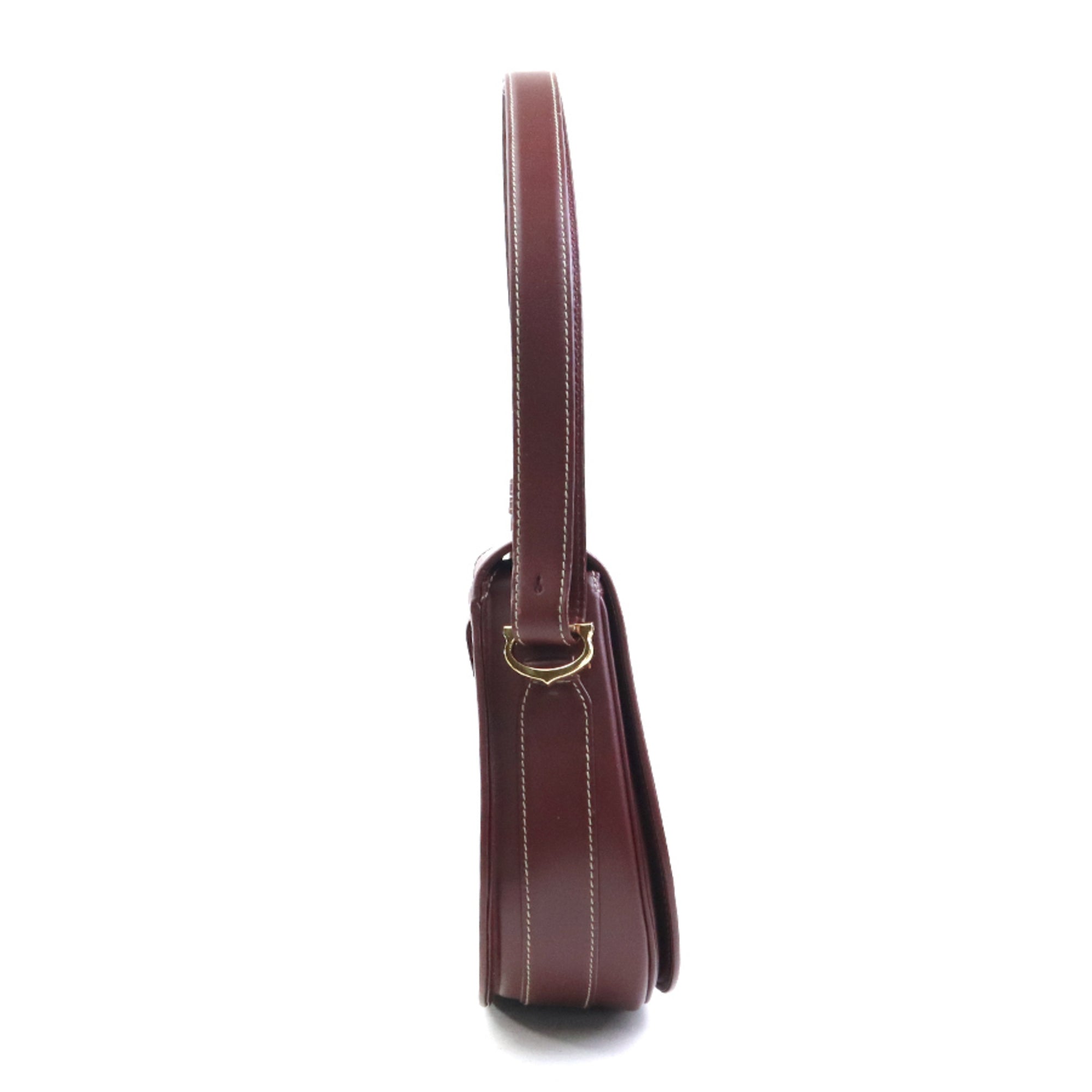Cartier Must Bordeaux Leather Shoulder Bag (Pre-Owned)