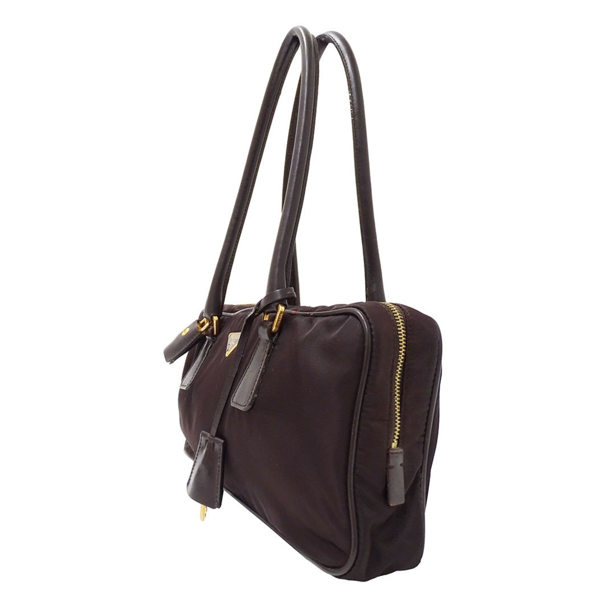 Prada Dark Brown Nylon Handbag (Pre-Owned)