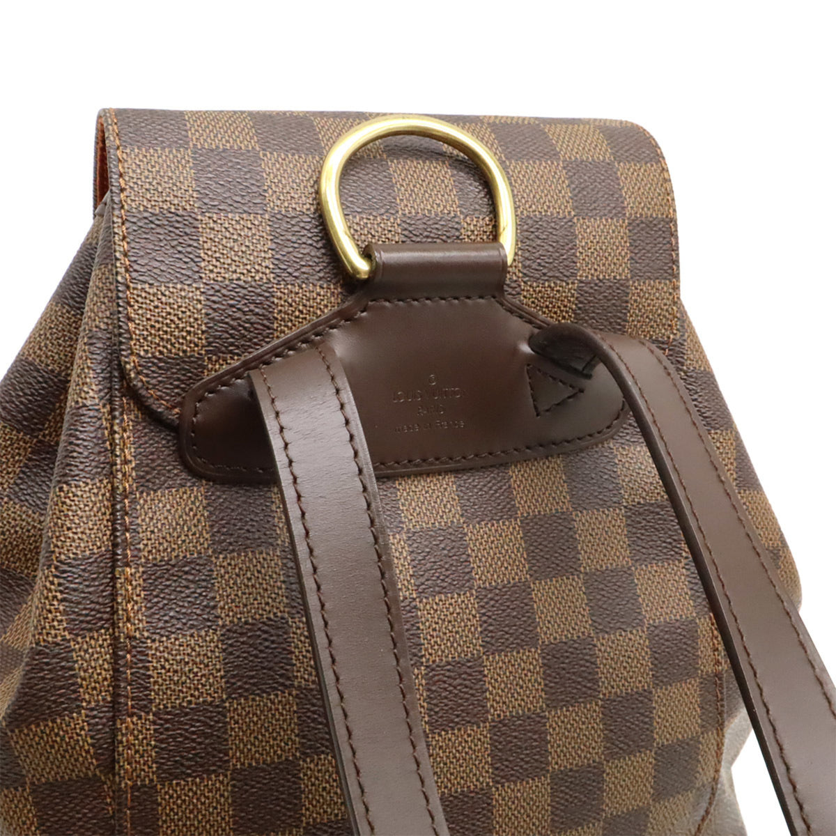 Louis Vuitton Brown Damier Canvas White Pvc Backpack Shoulder Bag (Pre-Owned)