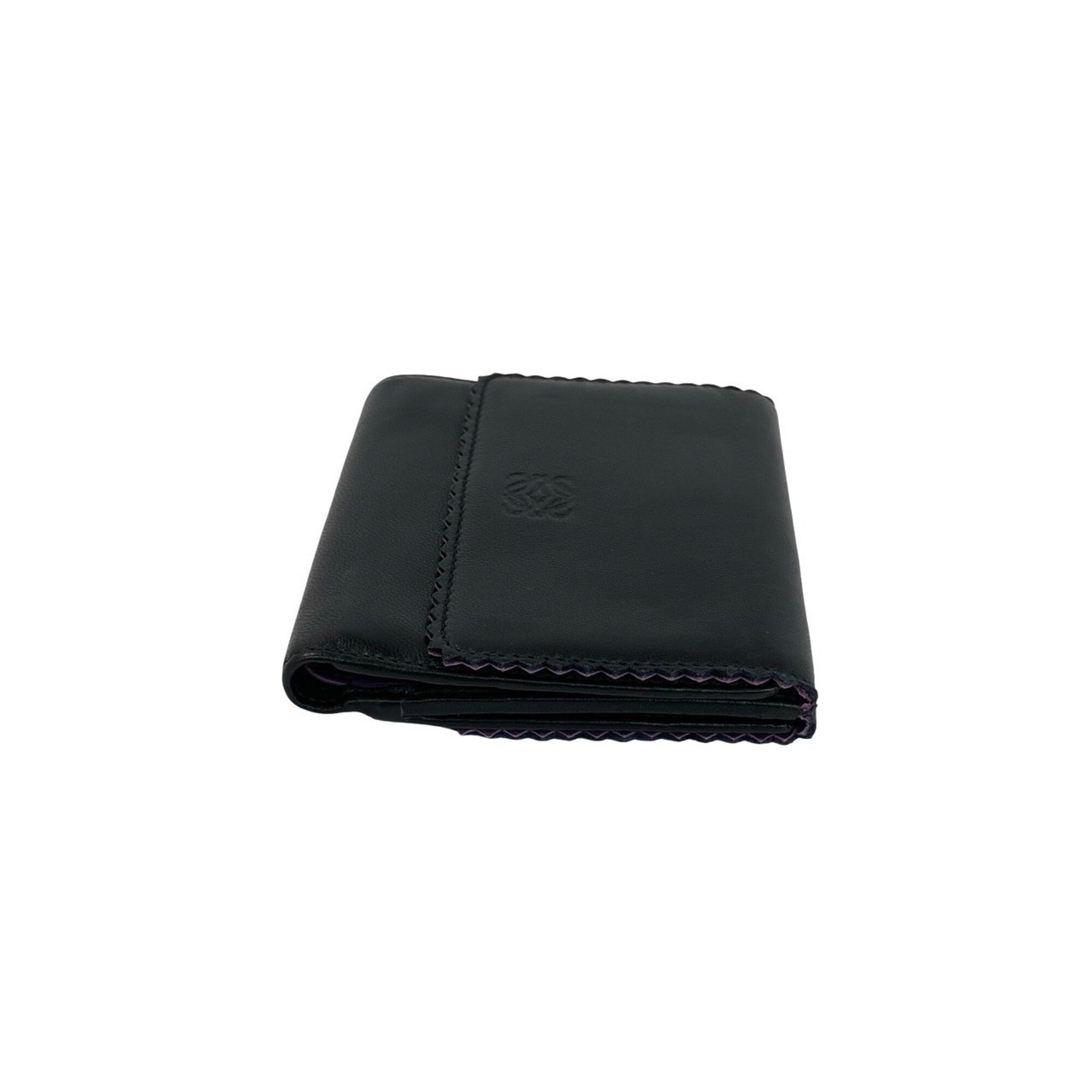 Loewe Black Purple Leather Wallet (Tri-Fold) (Pre-Owned)