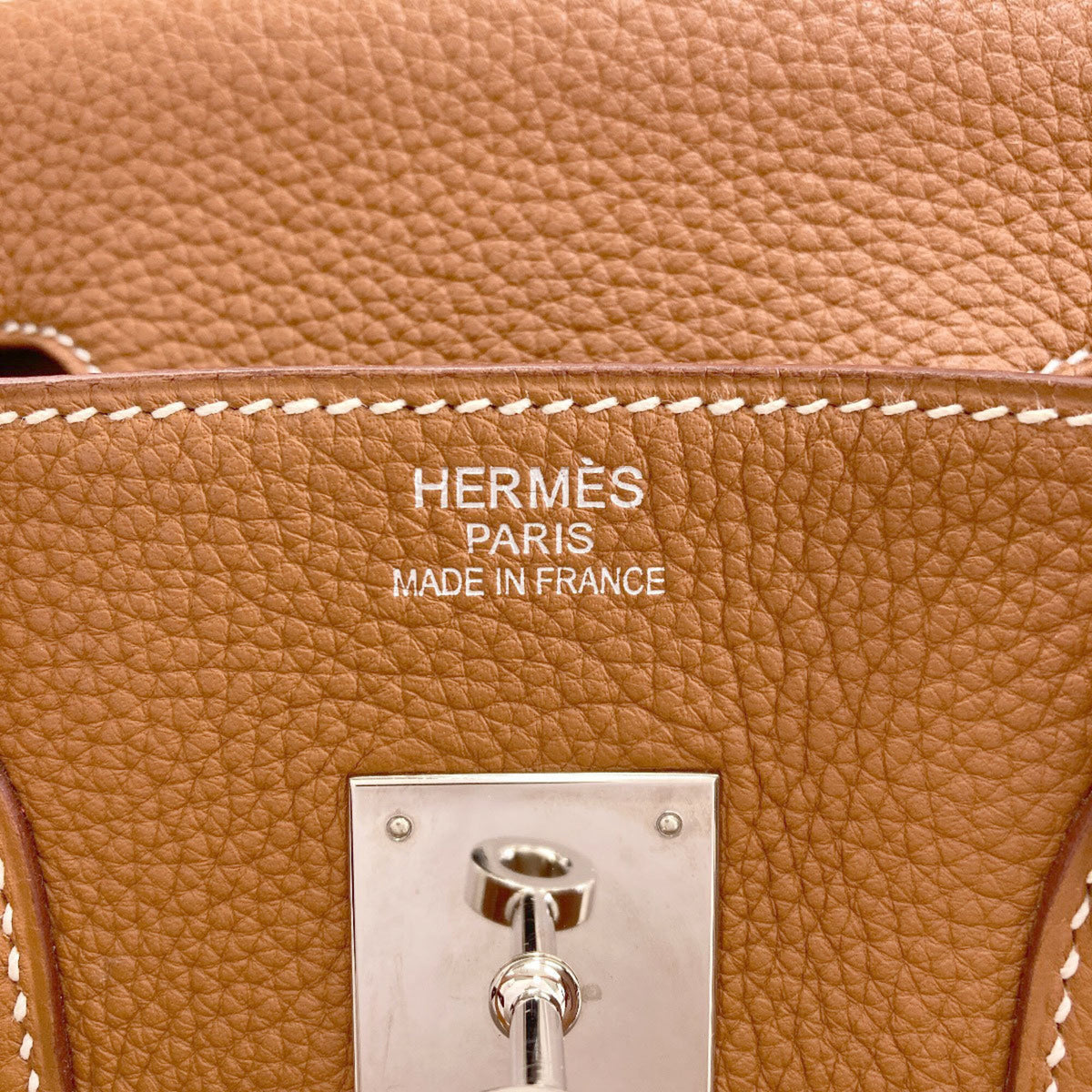 Hermes Gold Brown Taurillon Clemence Leather Handbag (Pre-Owned)