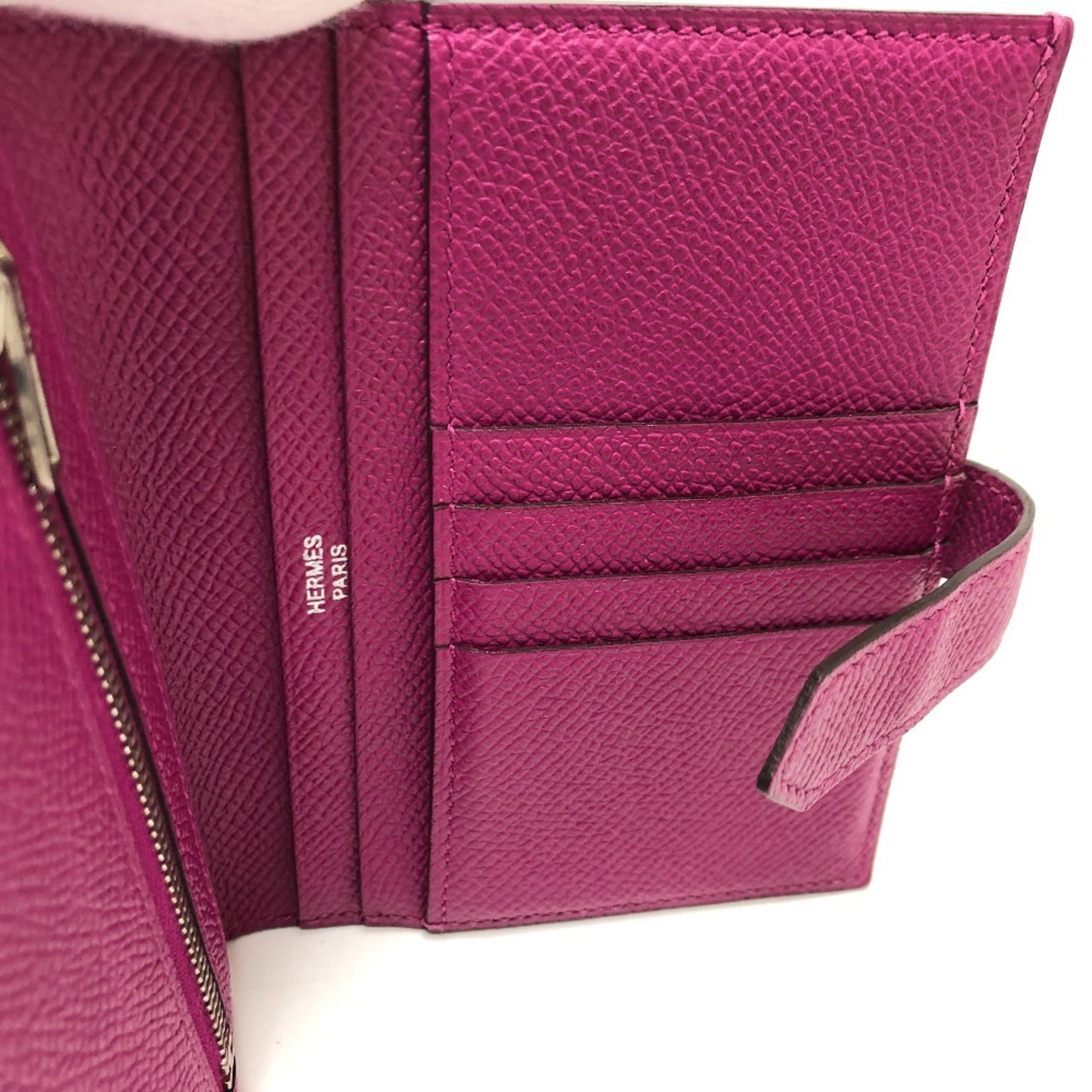 Hermes Bearn Rose Purple Epsom Leather Wallet (Bi-Fold) (Pre-Owned)