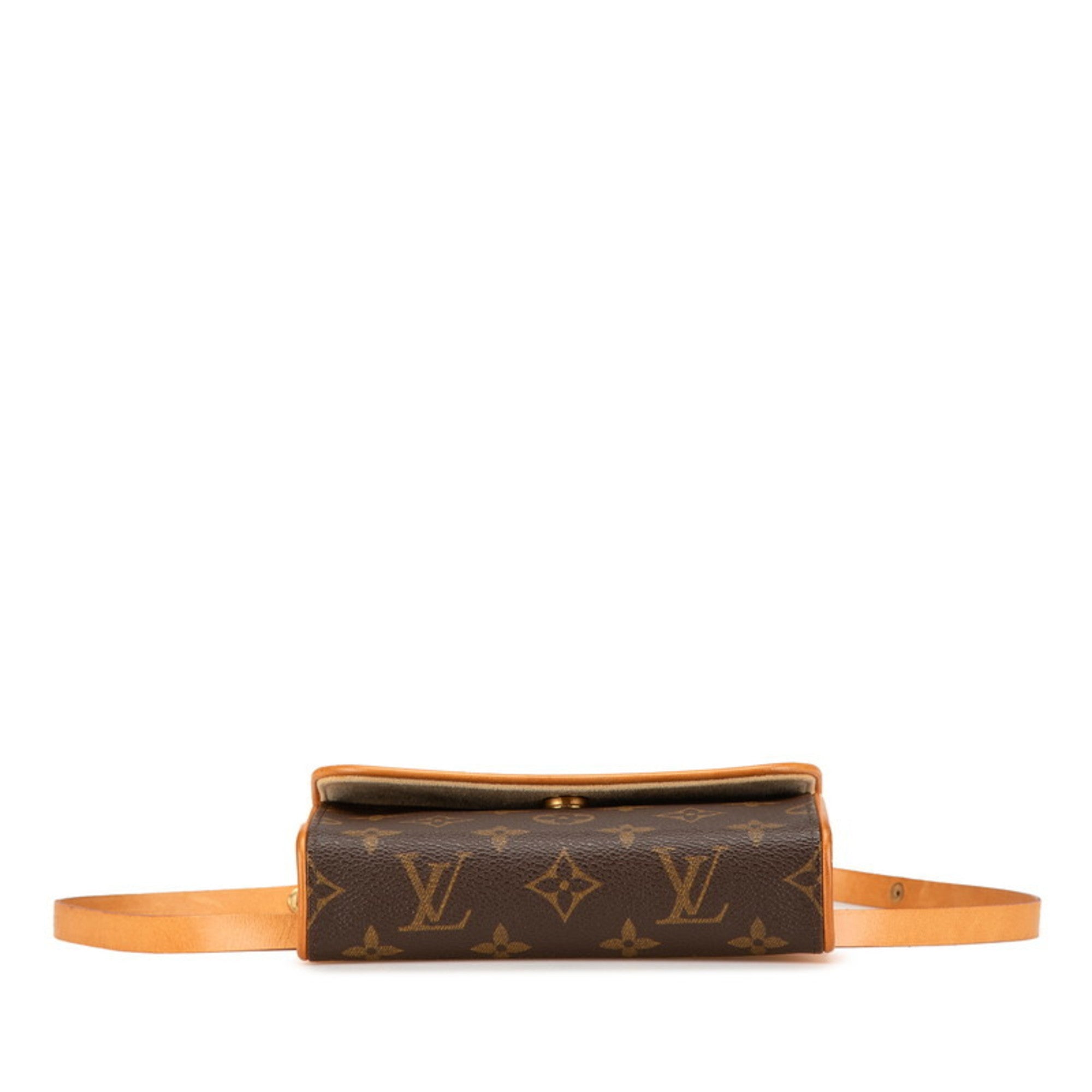Louis Vuitton Brown Pvc Leather Pochette Sling Bag (Pre-Owned)