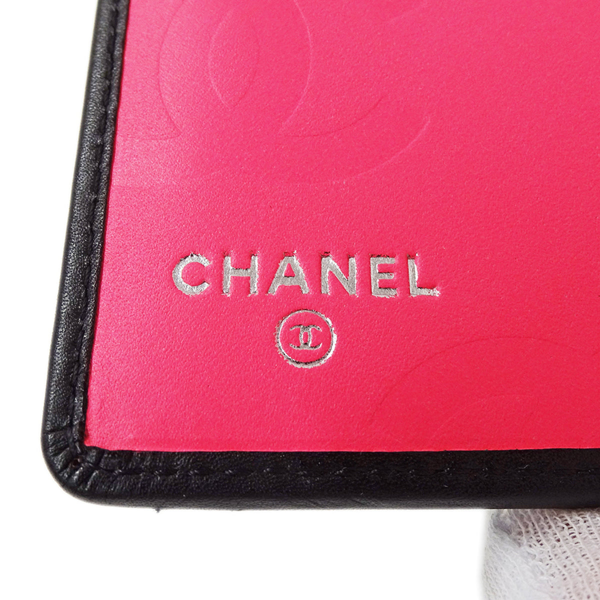 Chanel Cambon Black Leather Long Wallet (Bi-Fold) (Pre-Owned)