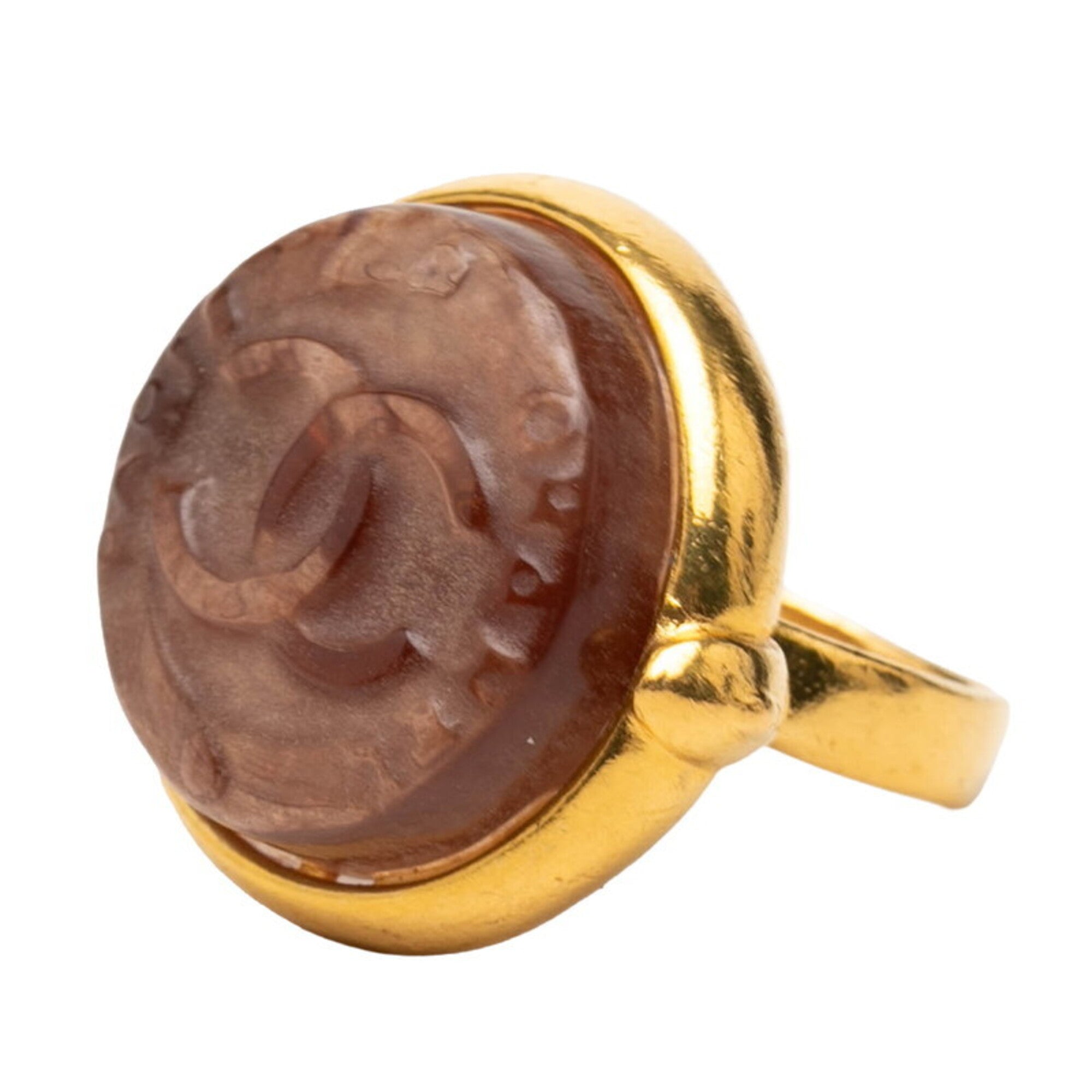 Chanel Gold Brown Band Ring (Pre-Owned)