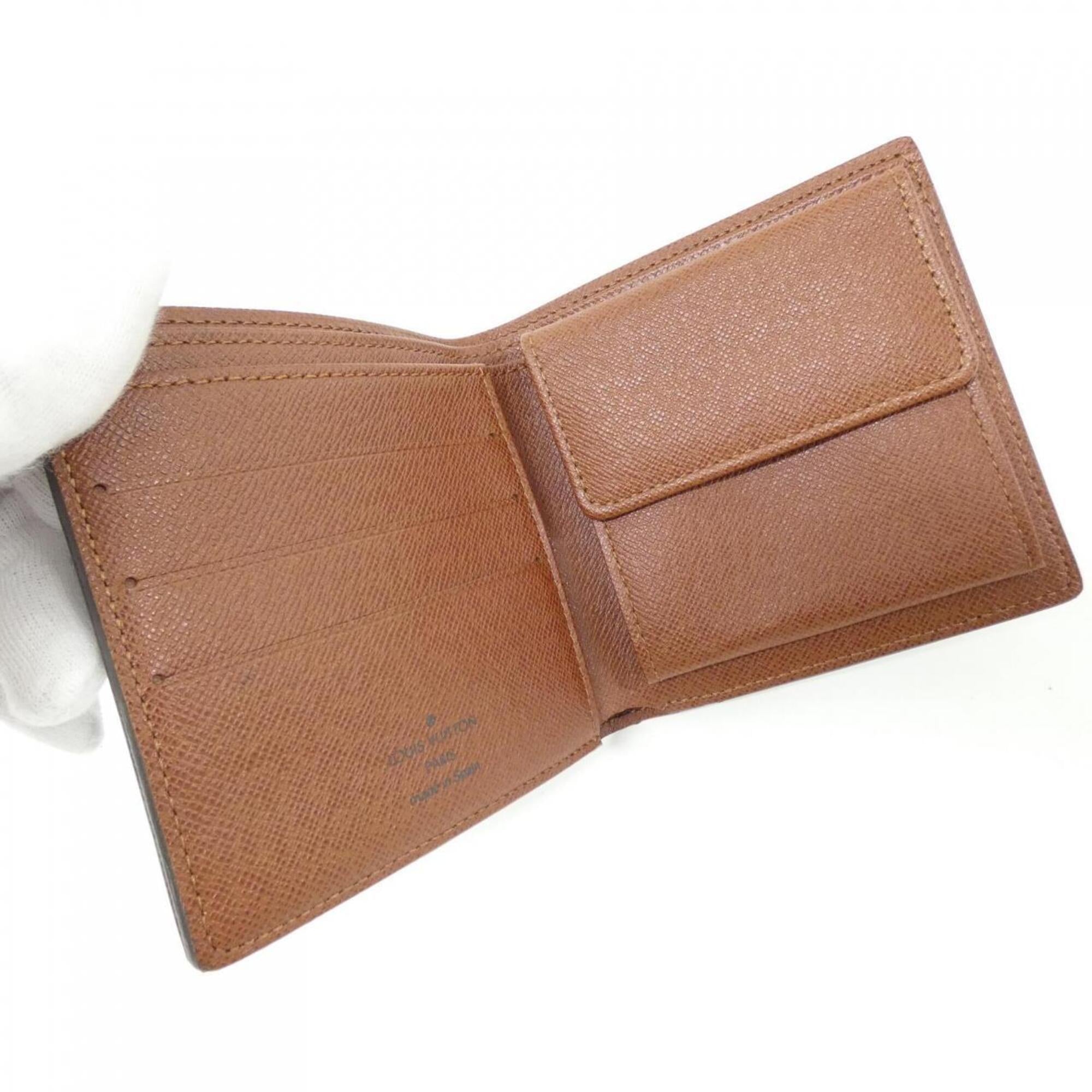 Louis Vuitton Marron Coated Canvas Wallet (Bi-Fold) (Pre-Owned)