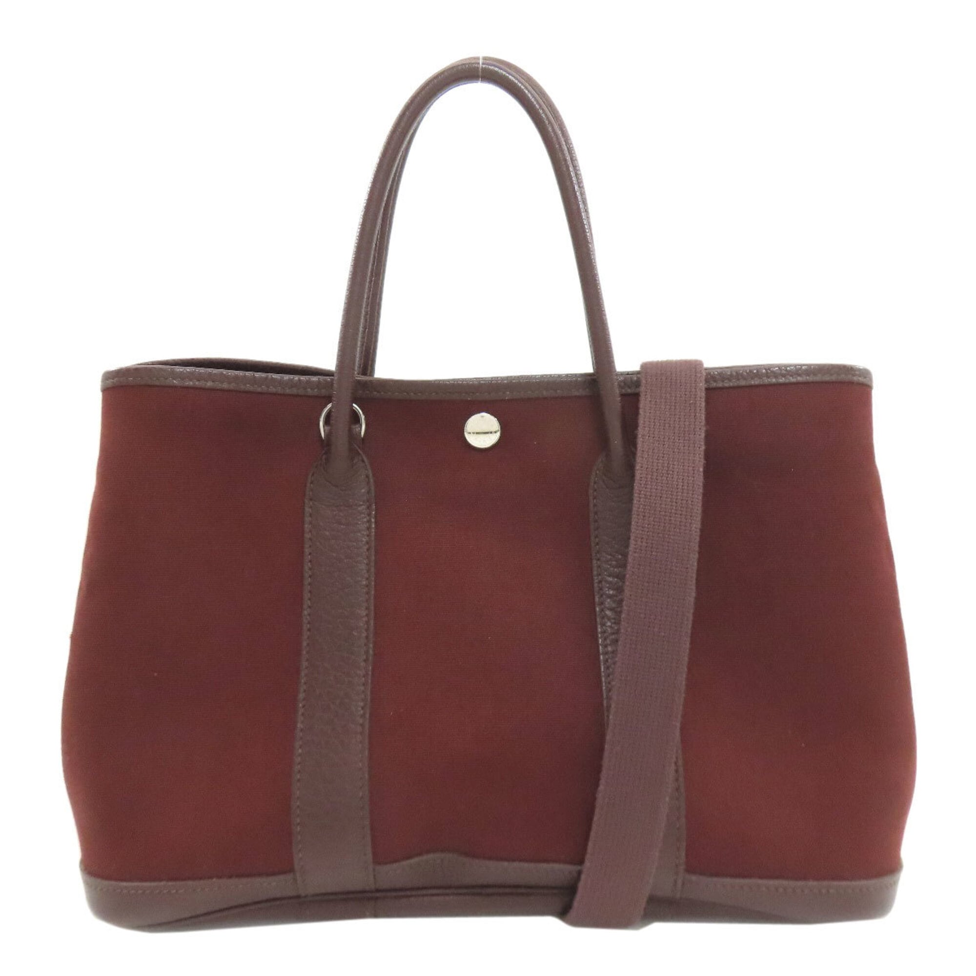 Hermes Brown Toile Officier Handbag (Pre-Owned)
