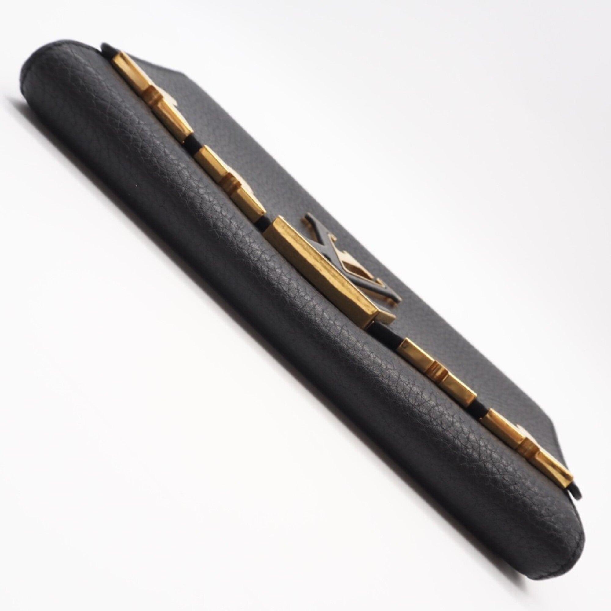Louis Vuitton Black Leather Long Wallet (Bi-Fold) (Pre-Owned)