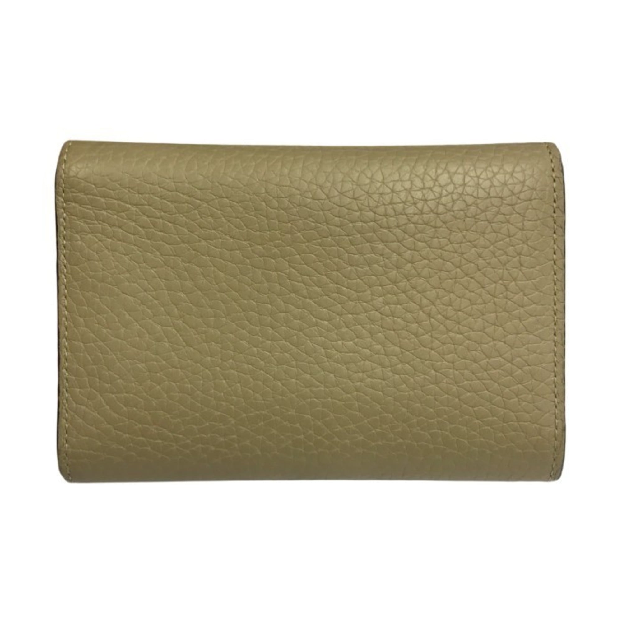 Louis Vuitton Beige Leather Wallet (Tri-Fold) (Pre-Owned)