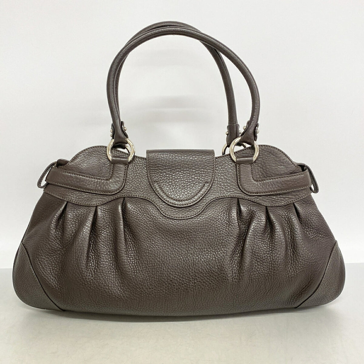 Salvatore Ferragamo Dark Brown Leather Handbag (Pre-Owned)
