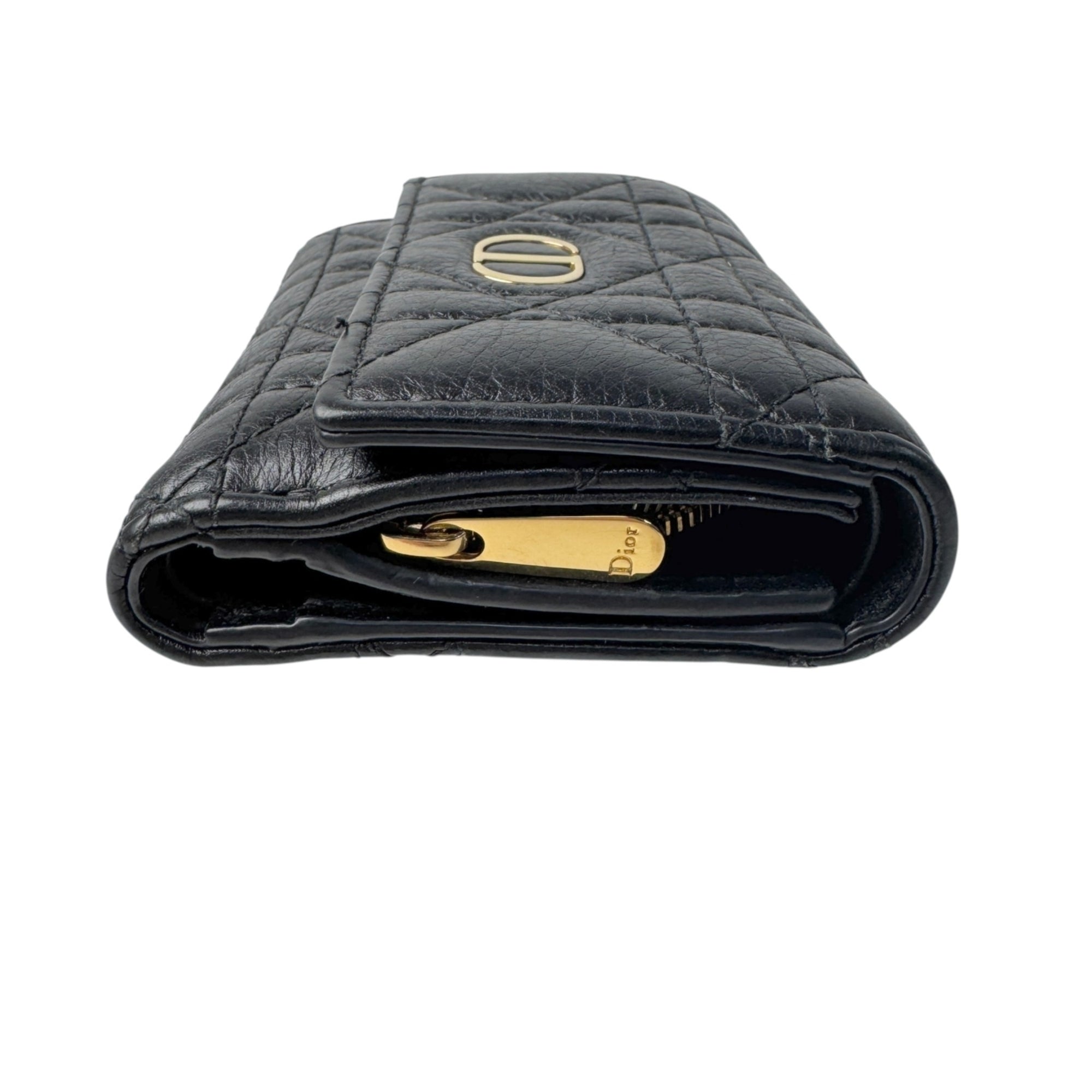 Christian Dior Black Leather Wallet (Tri-Fold) (Pre-Owned)