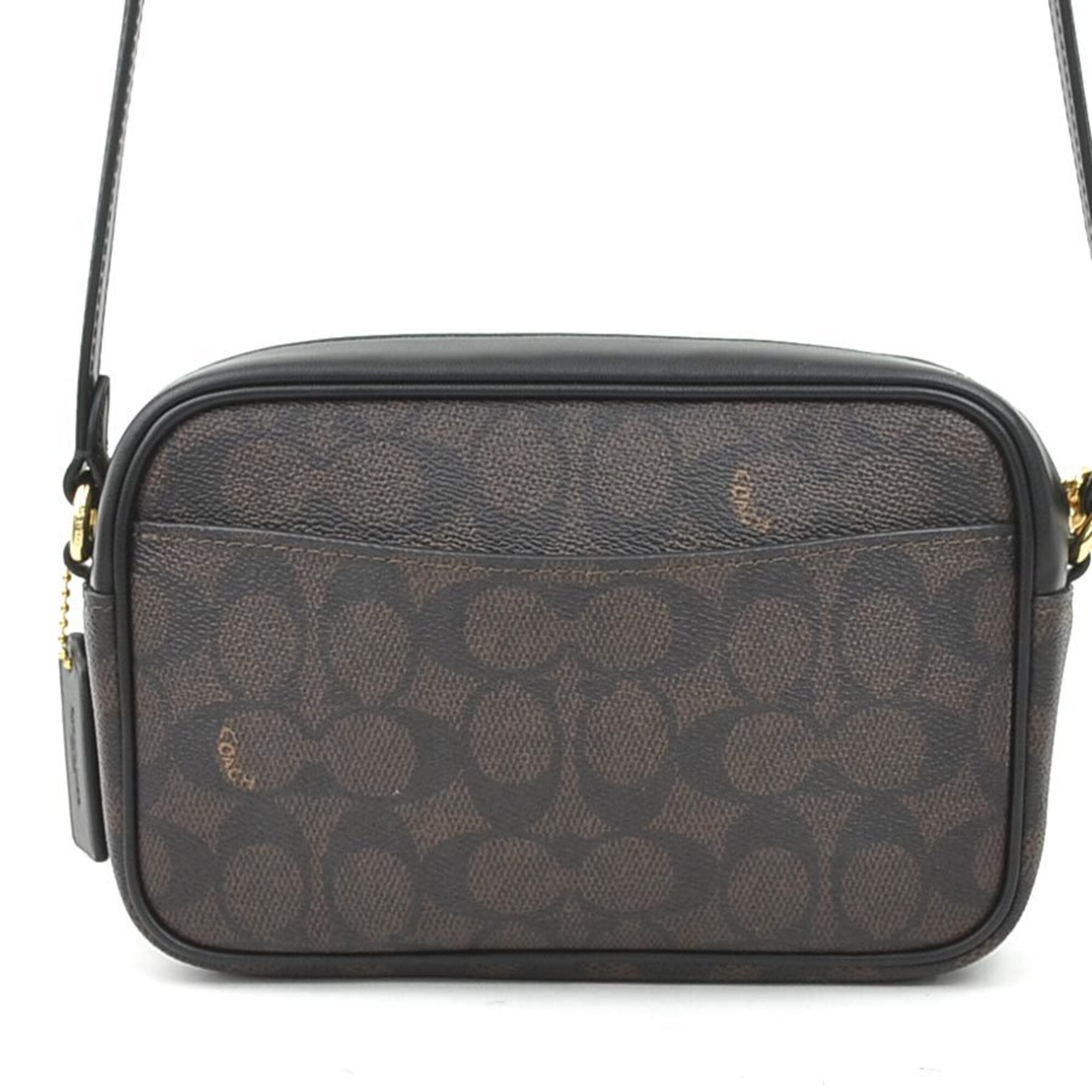 Coach Black Brown Leather Shoulder Bag (Pre-Owned)