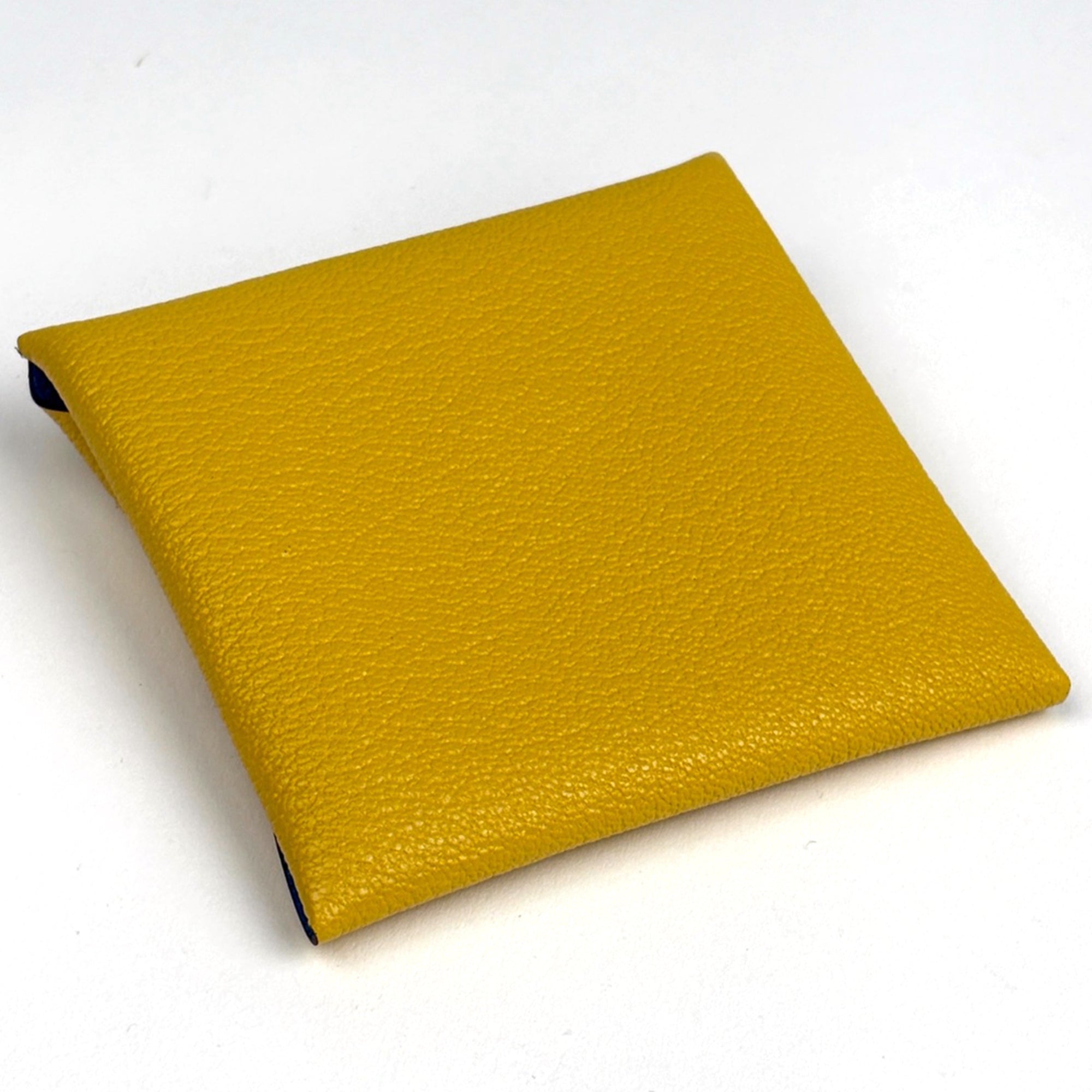 Hermes Bastia Yellow Leather Coin Purse/Coin Case (Pre-Owned)