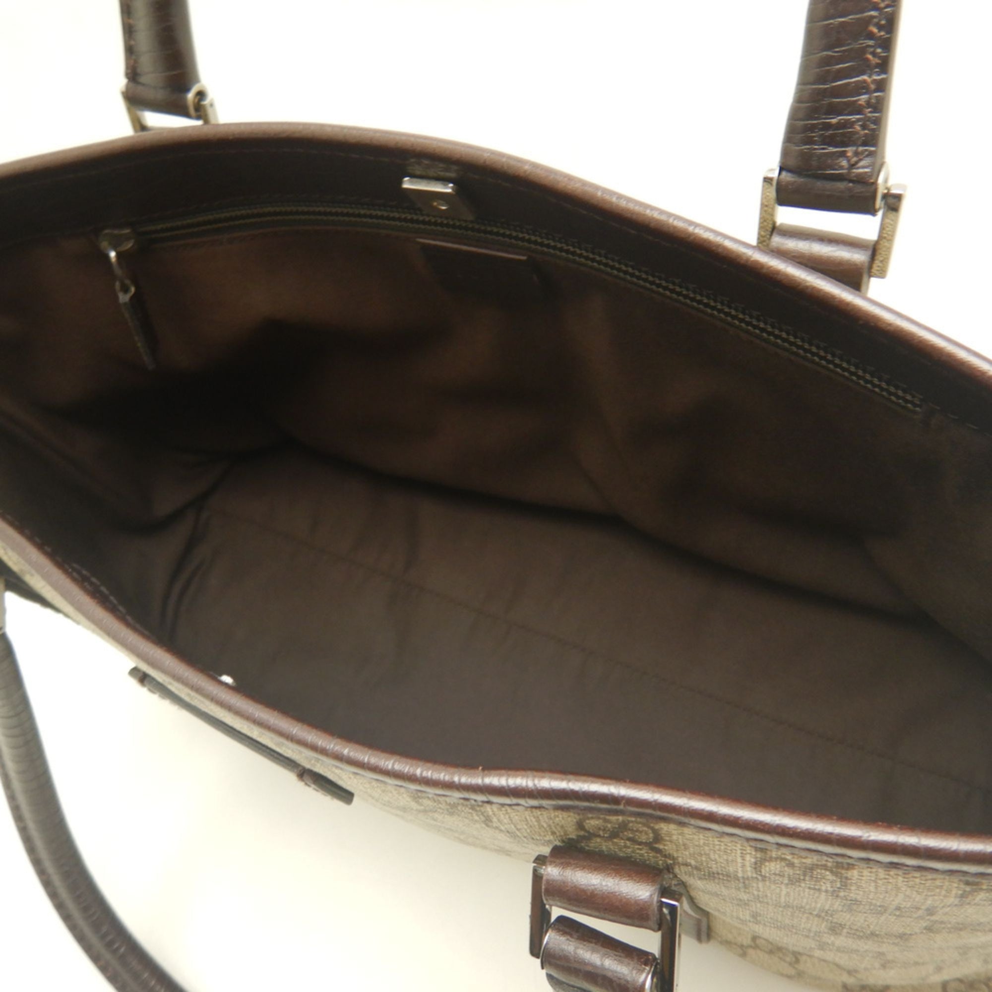 Gucci Beige Gg Supreme Leather Tote Bag (Pre-Owned)