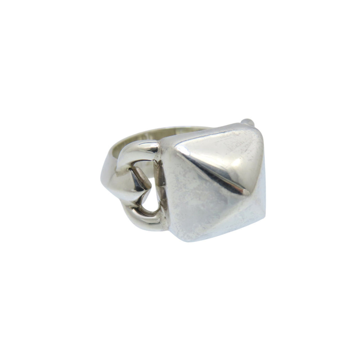 Hermes Silver Silver 925 Band Ring (Pre-Owned)