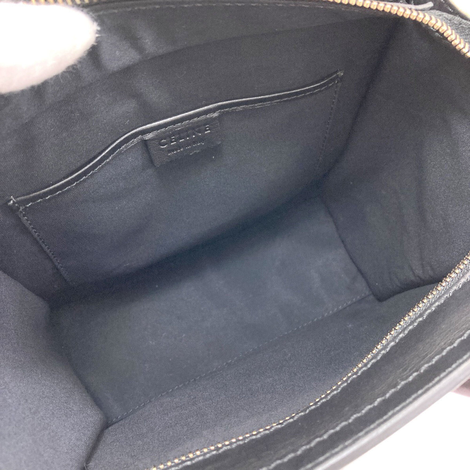 Celine Beige Black Khaki Leather Handbag (Pre-Owned)