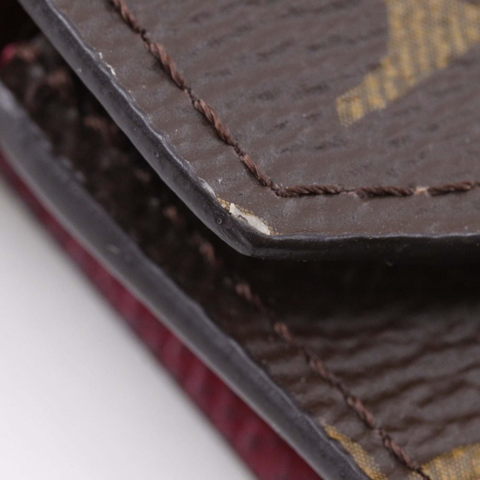 Louis Vuitton Brown Fuchsia Monogram Canvas Wallet (Tri-Fold) (Pre-Owned)