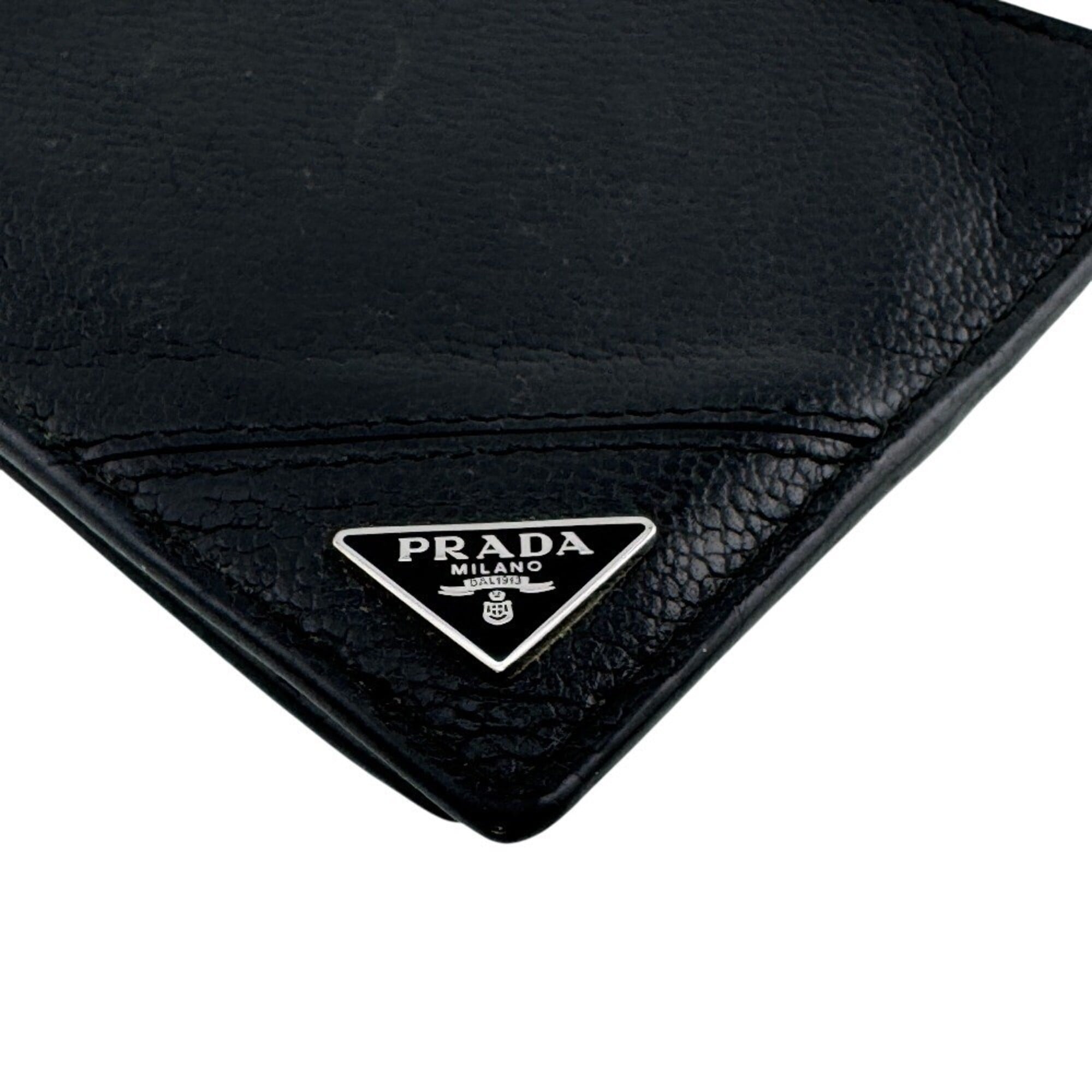 Prada Saffiano Black Leather Wallet (Bi-Fold) (Pre-Owned)