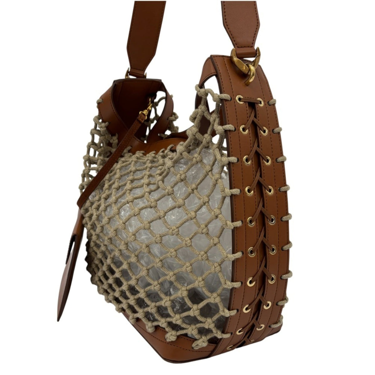 Stella Mccartney Brown Mesh Pouch Tote Bag (Pre-Owned)