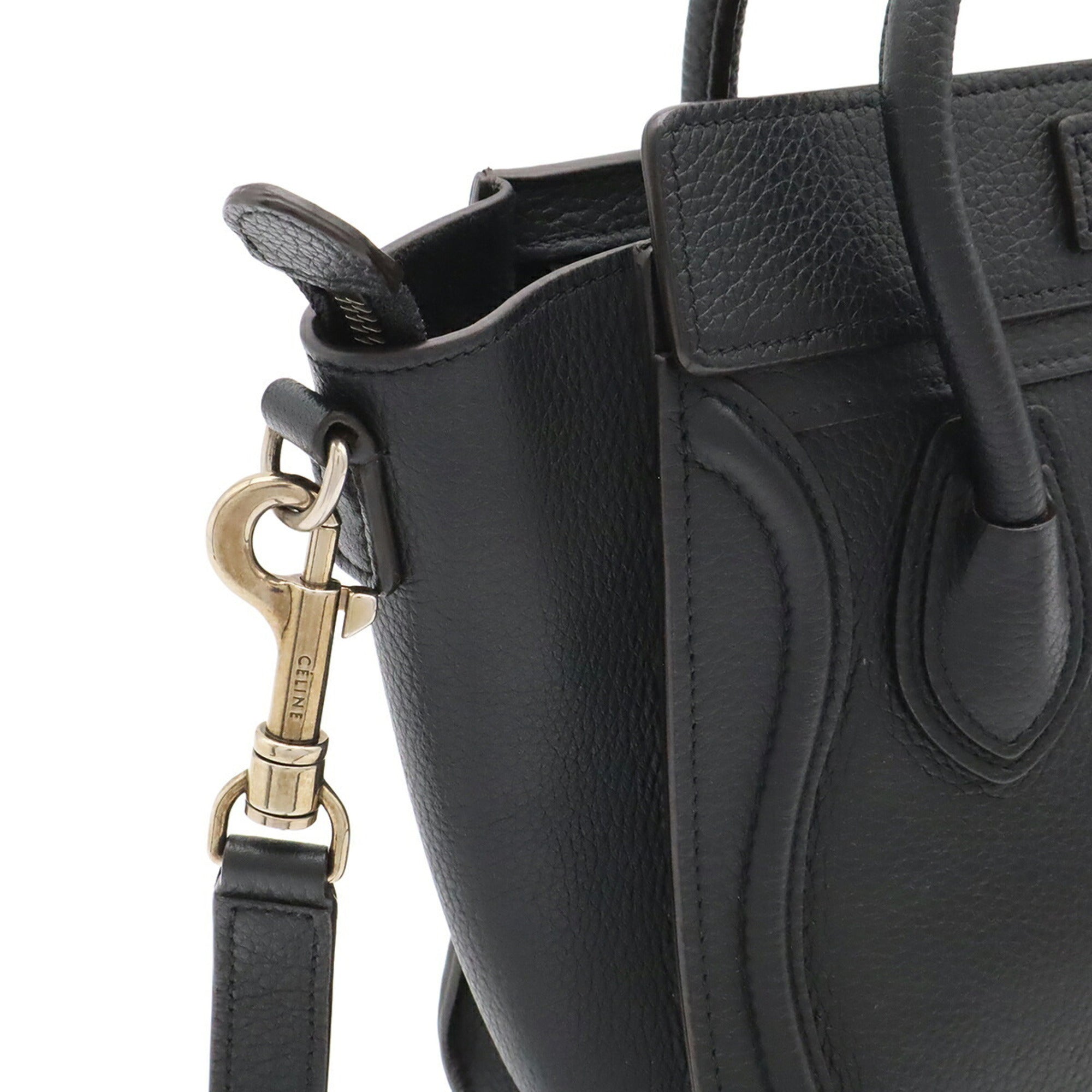 Celine Black Leather Handbag Shoulder Bag (Pre-Owned)
