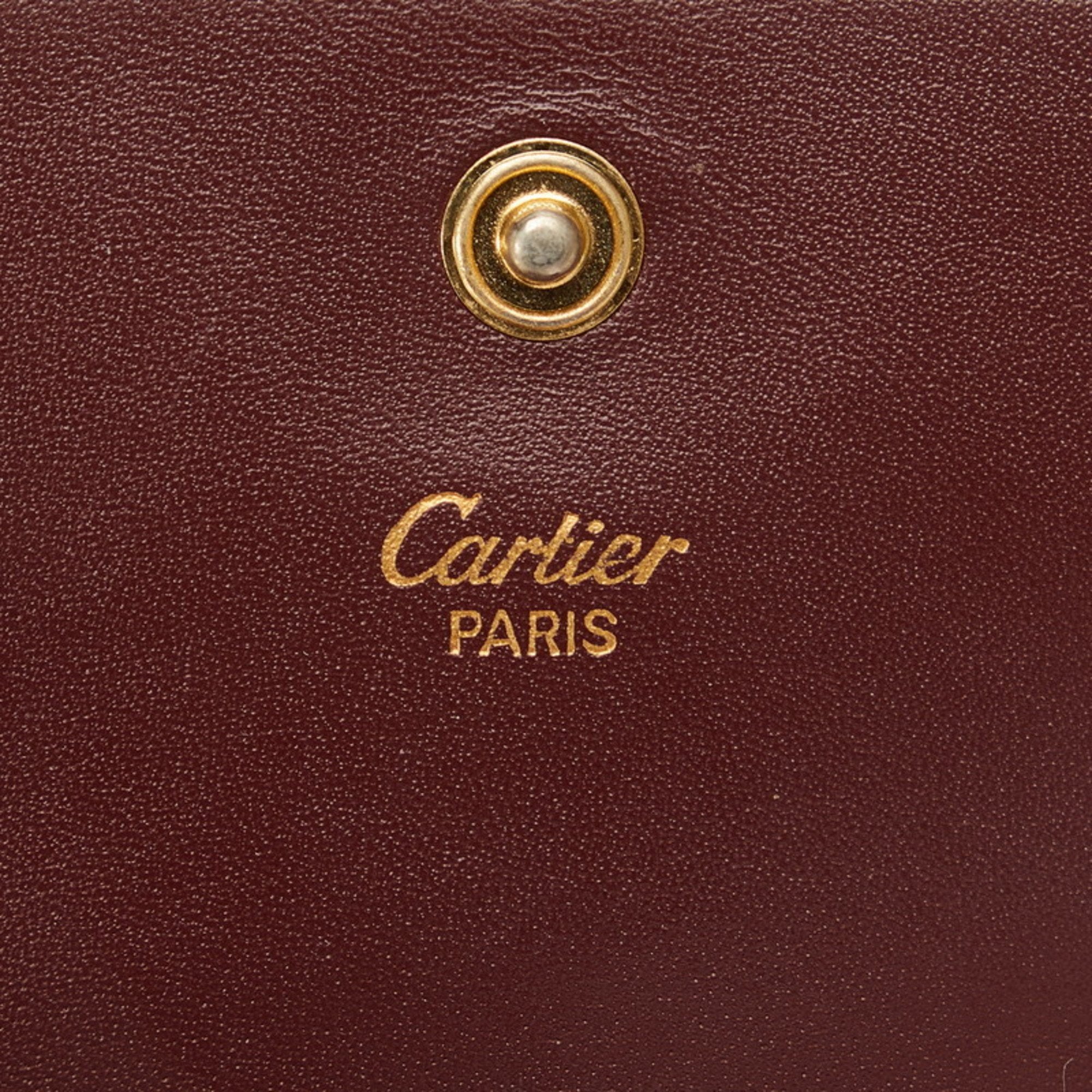 Cartier Wine Red Leather Coin Purse/Coin Case (Pre-Owned)