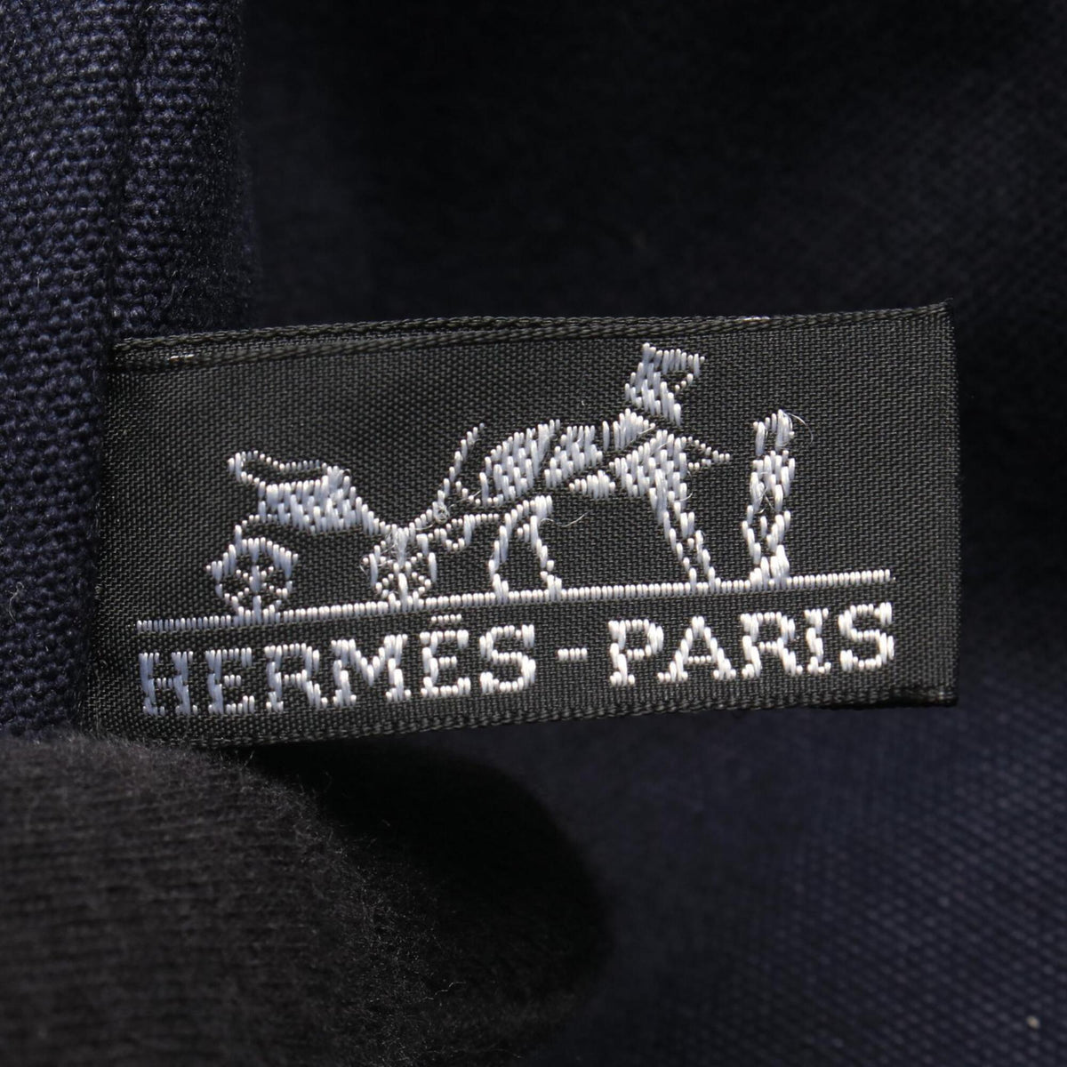 Hermes Navy Canvas Handbag Tote Bag (Pre-Owned)