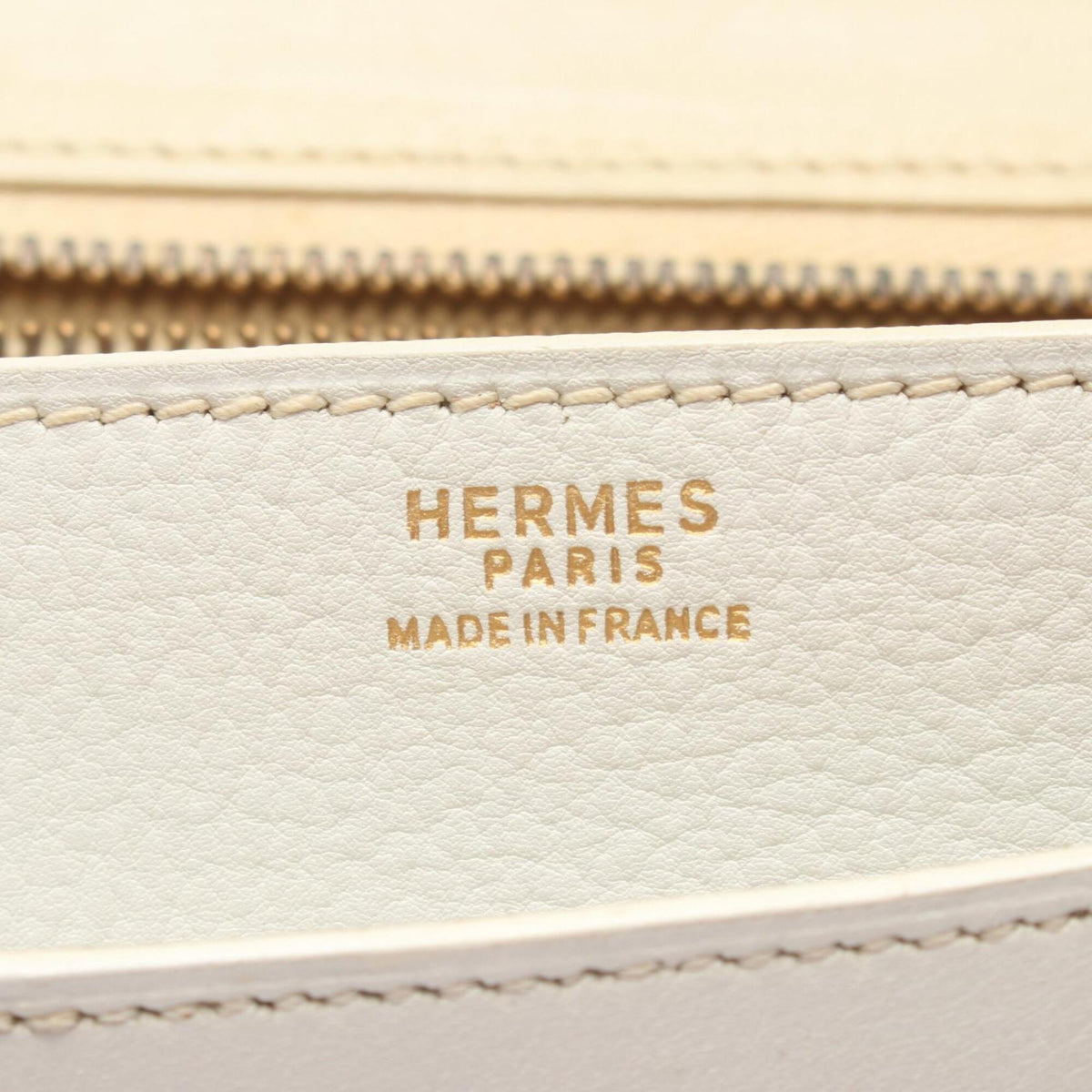 Hermes White Leather Clutch Bag Handbag (Pre-Owned)