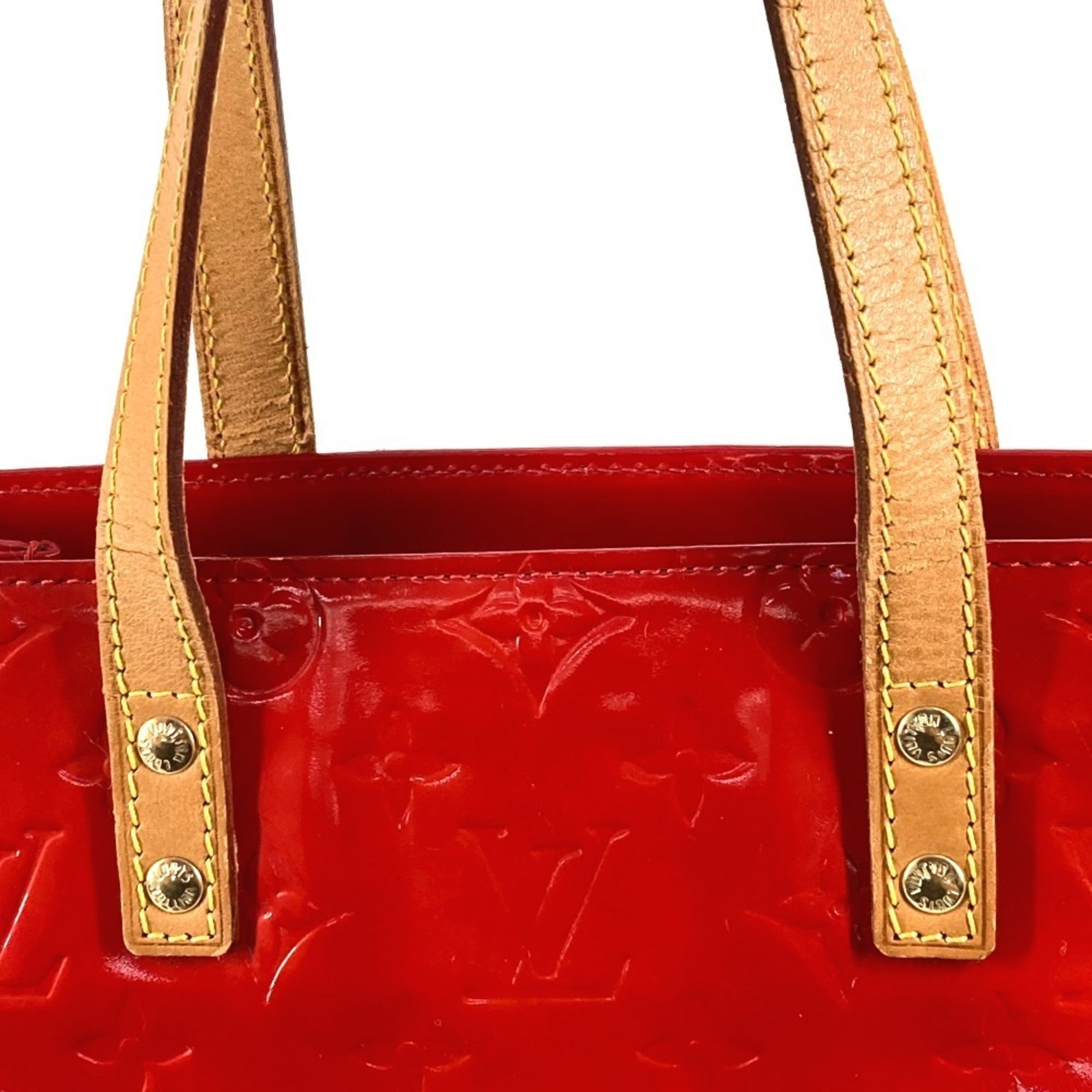 Louis Vuitton Red Color Rouge Monogram Vernis Canvas Shoulder Bag Tote Bag (Pre-Owned)