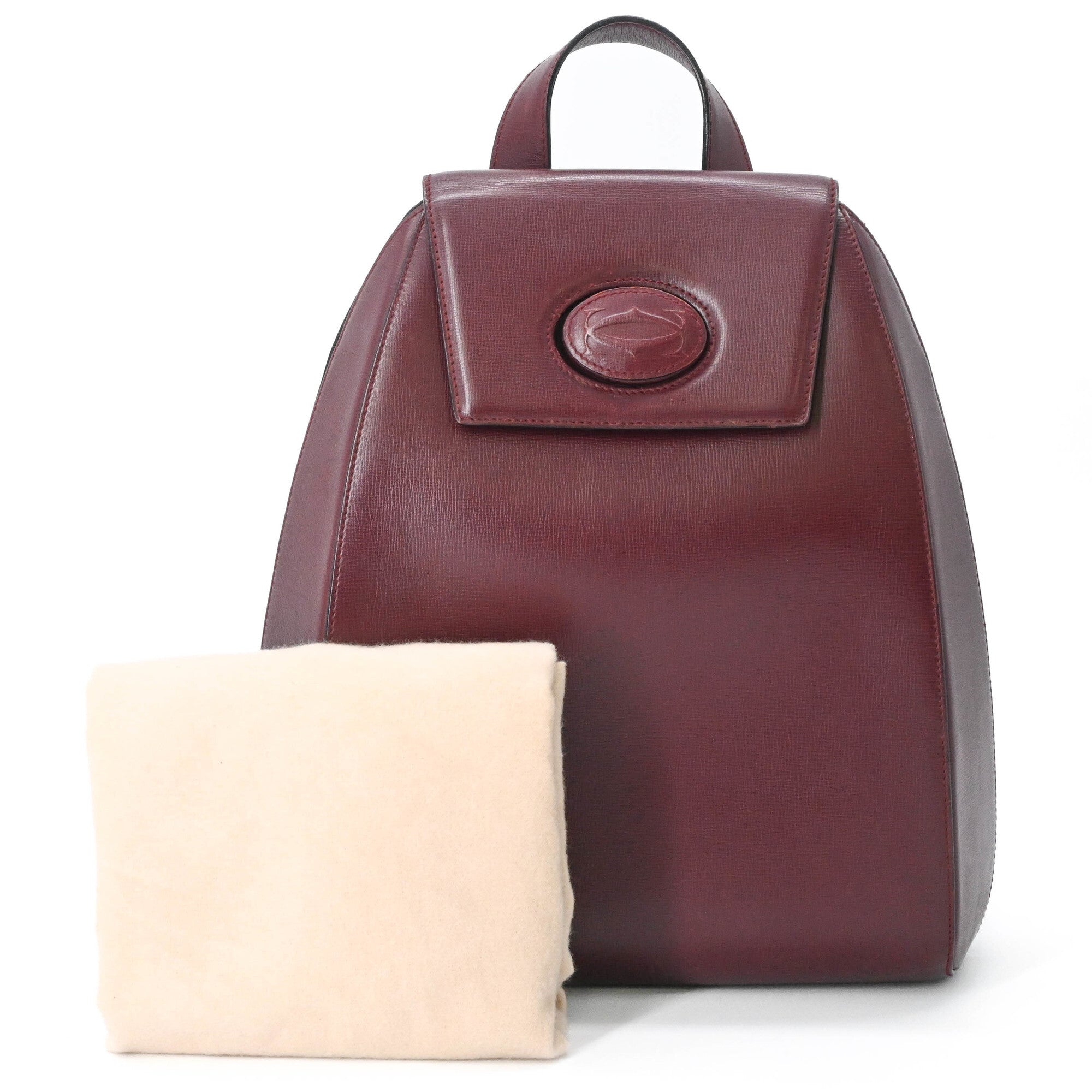 Cartier Bordeaux Leather Backpack (Pre-Owned)