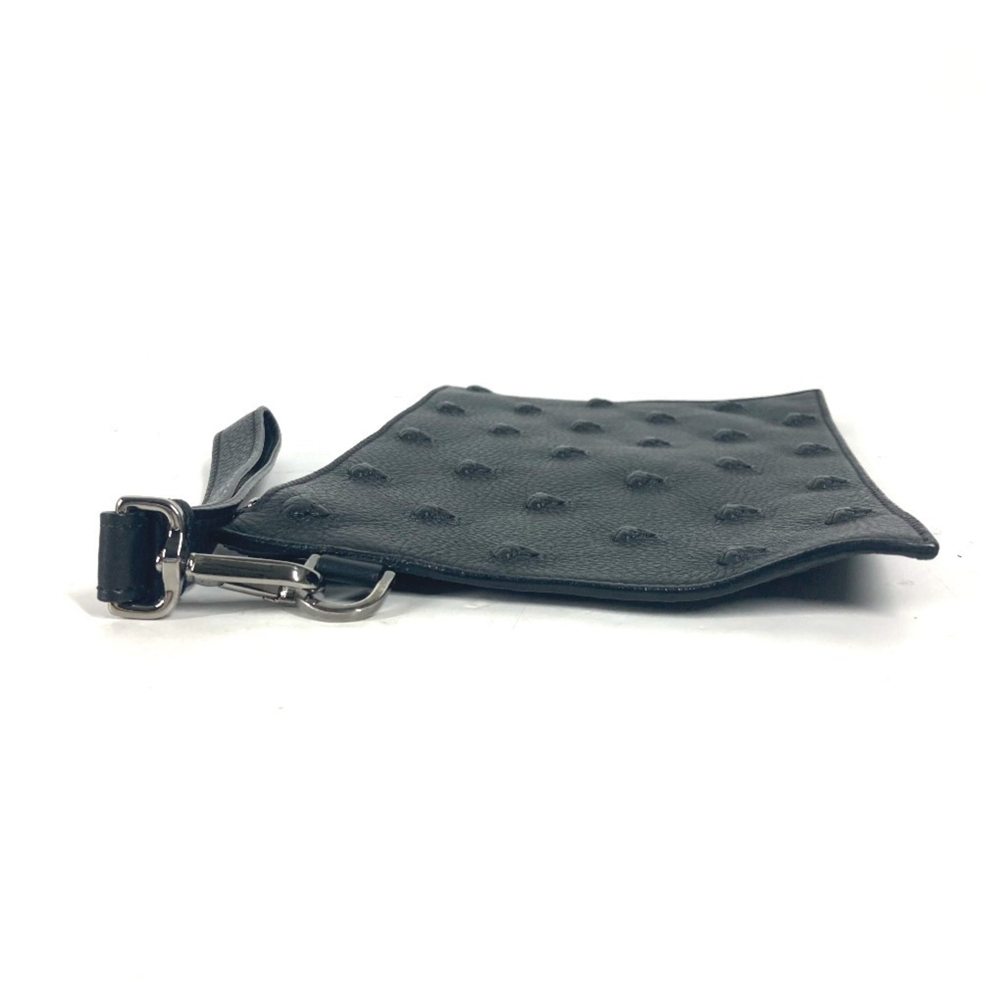Versace Black Leather Clutch Bag Pouch (Pre-Owned)