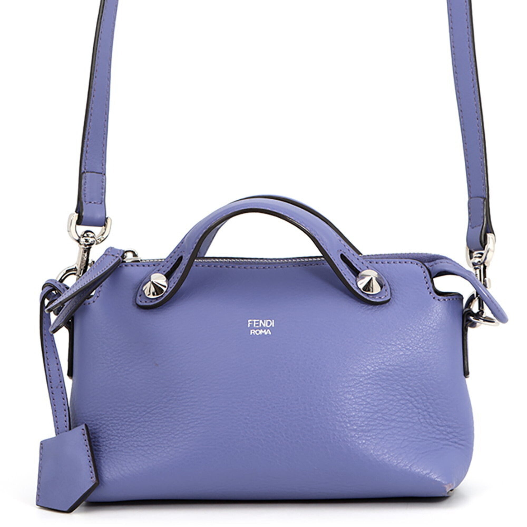 Fendi Purple Leather Handbag Shoulder Bag (Pre-Owned)