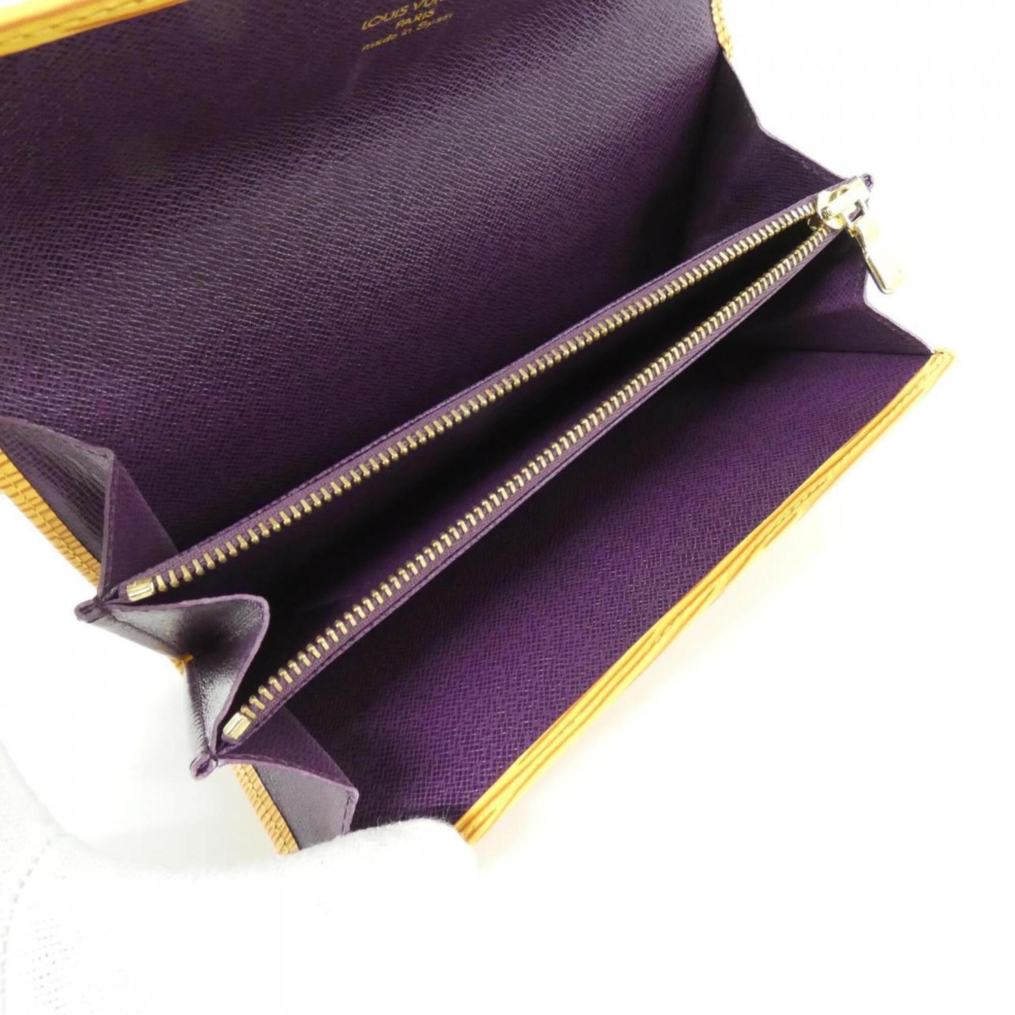 Louis Vuitton Yellow Leather Long Wallet (Bi-Fold) (Pre-Owned)