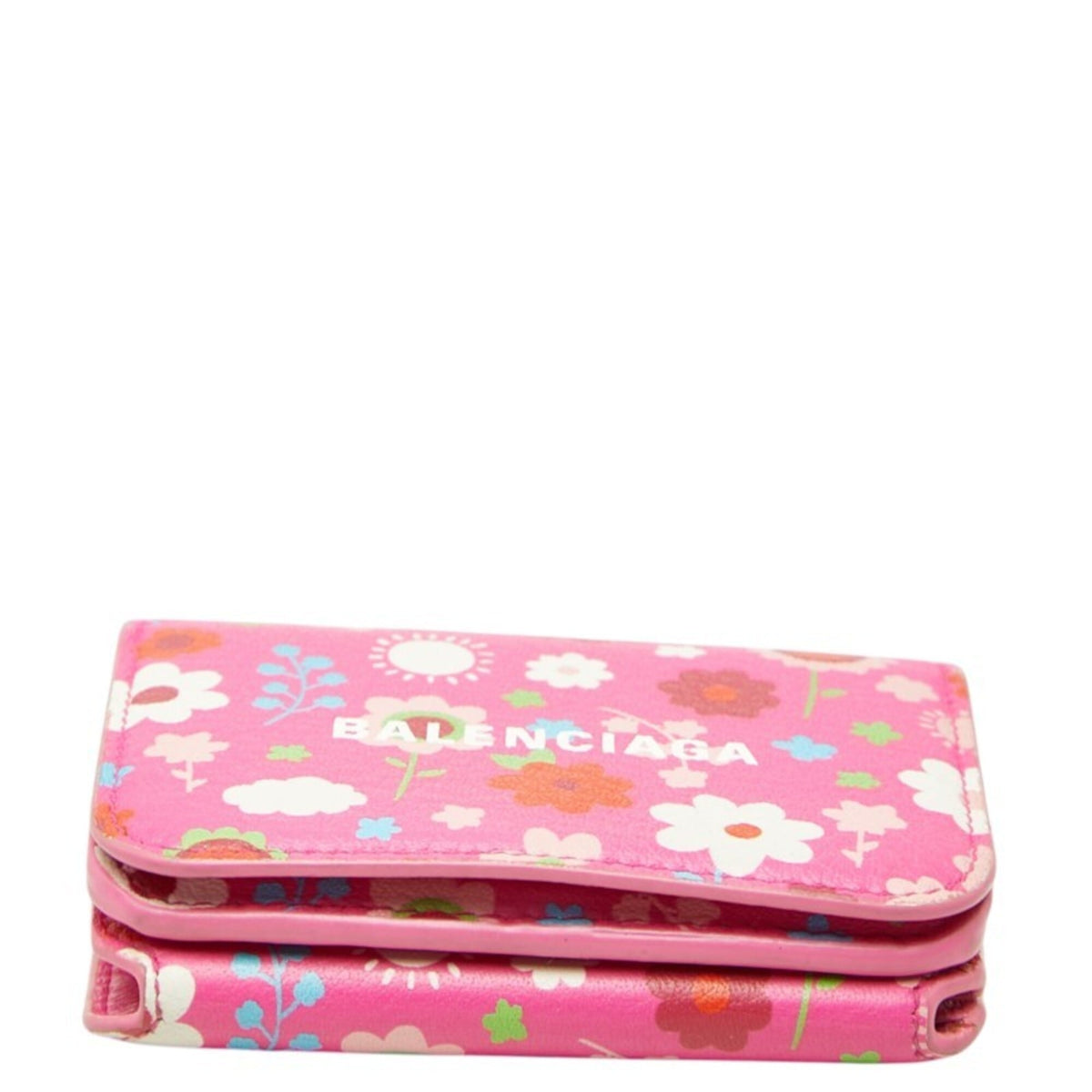 Balenciaga Multi-Color Pink Leather Wallet (Tri-Fold) (Pre-Owned)