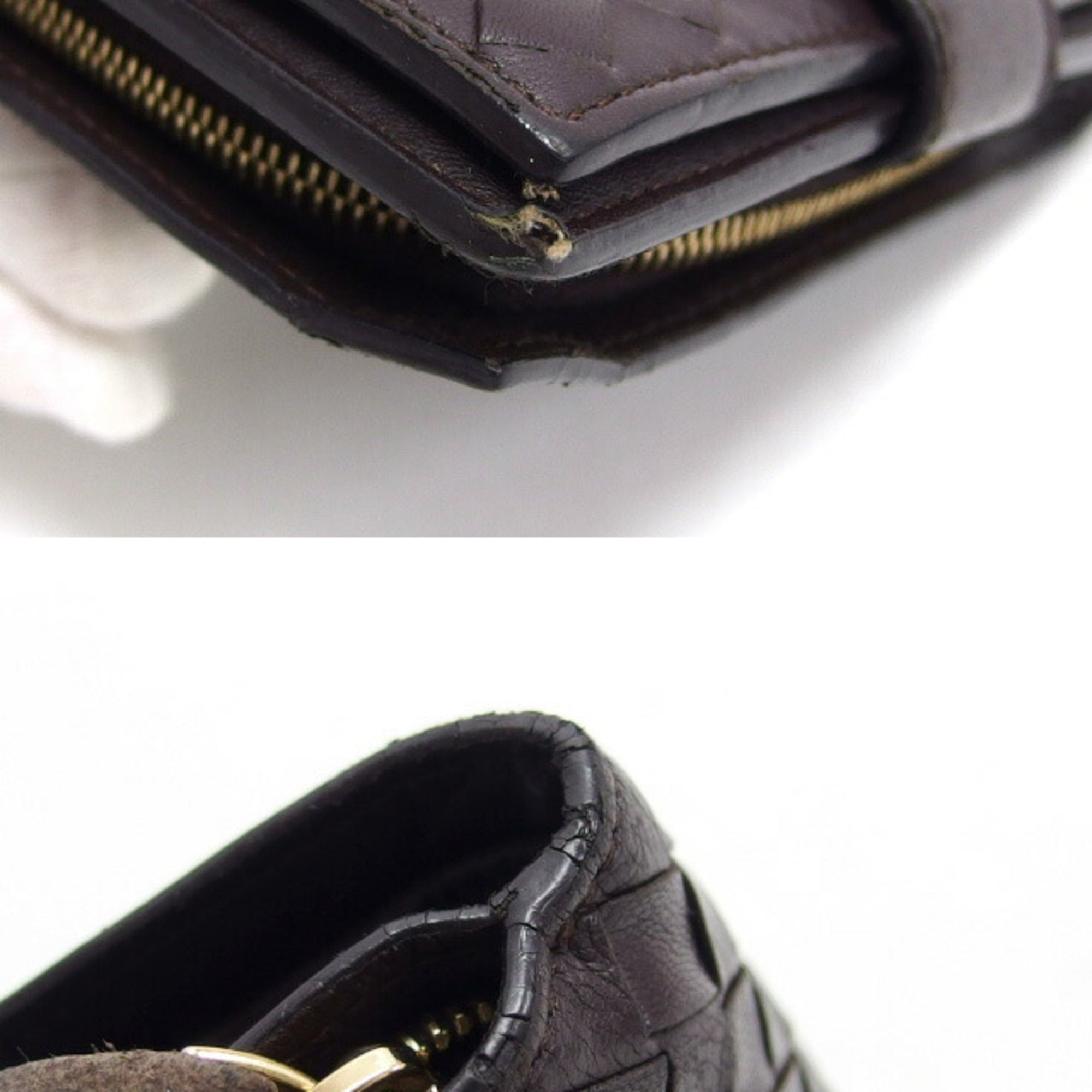 Bottega Veneta Intrecciato Dark Brown Leather Wallet (Bi-Fold) (Pre-Owned)