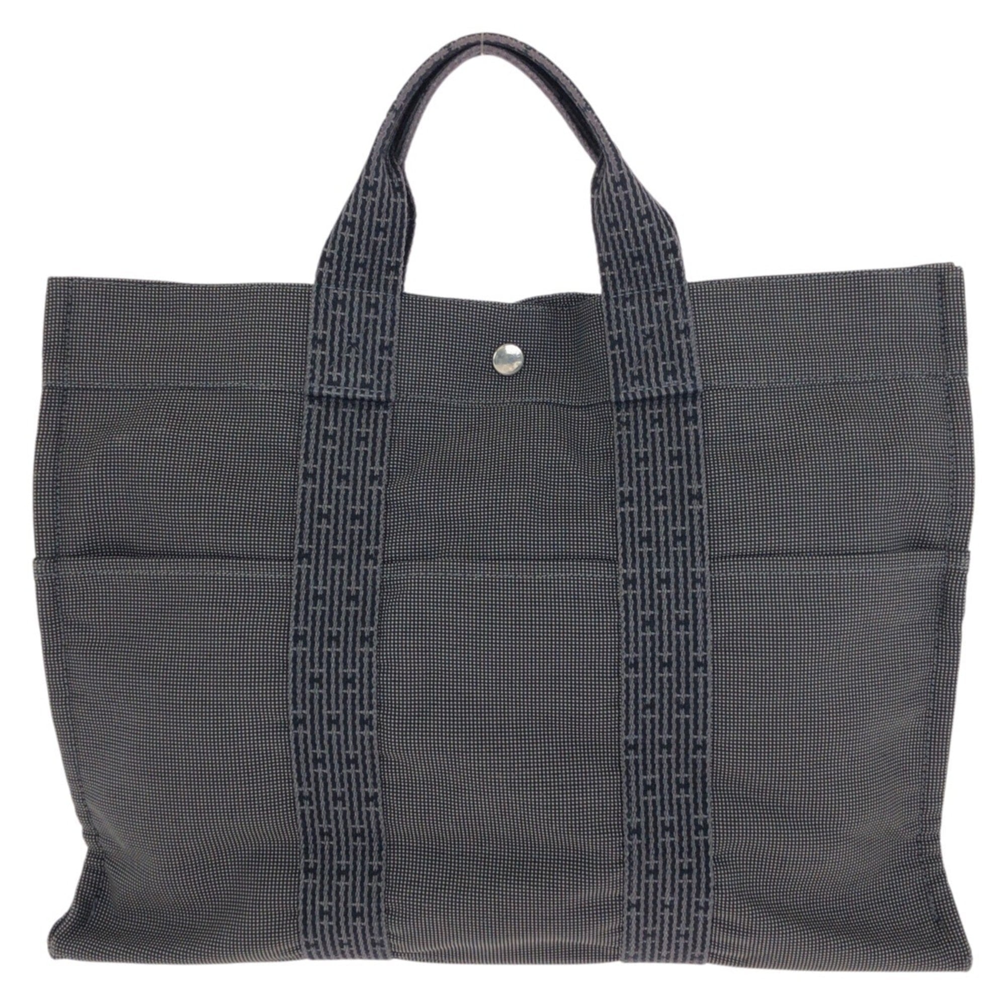 Hermes Gray Polyamide Polyester Handbag Tote Bag (Pre-Owned)