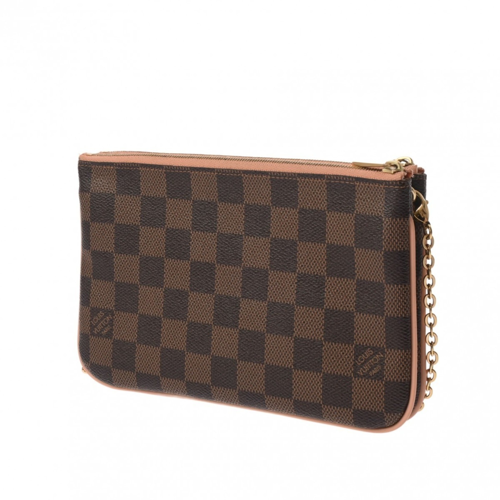 Louis Vuitton Brown Pink Damier Canvas Pochette Shoulder Bag (Pre-Owned)