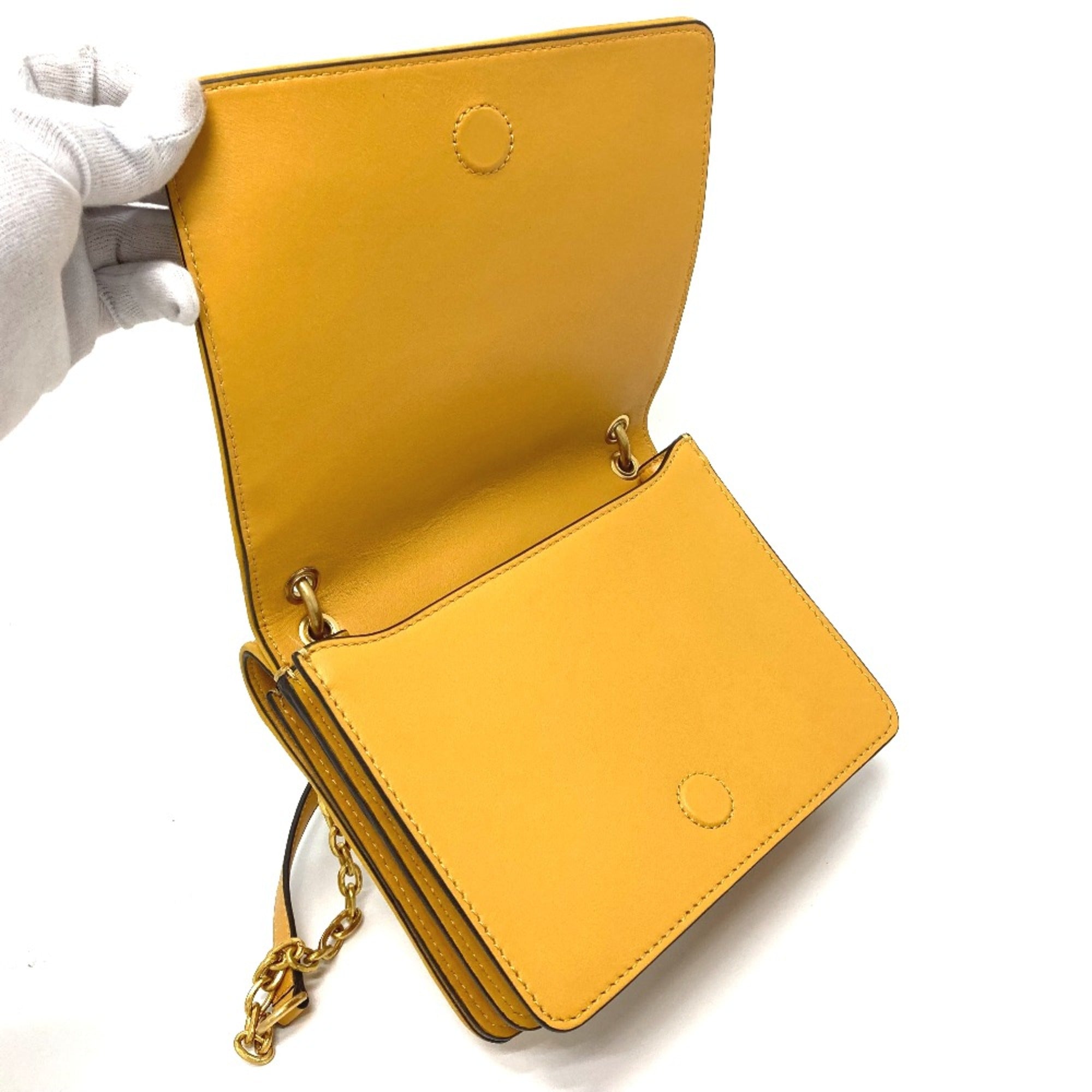 Tory Burch Yellow Leather Shoulder Bag (Pre-Owned)