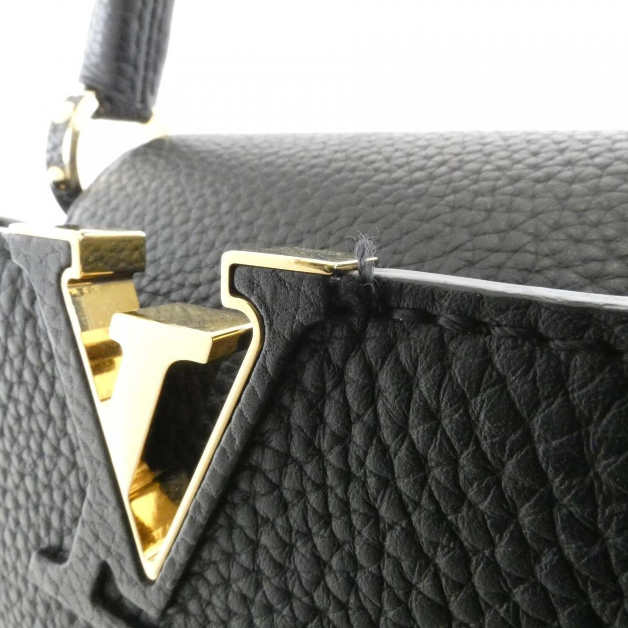 Louis Vuitton Black Leather Handbag (Pre-Owned)
