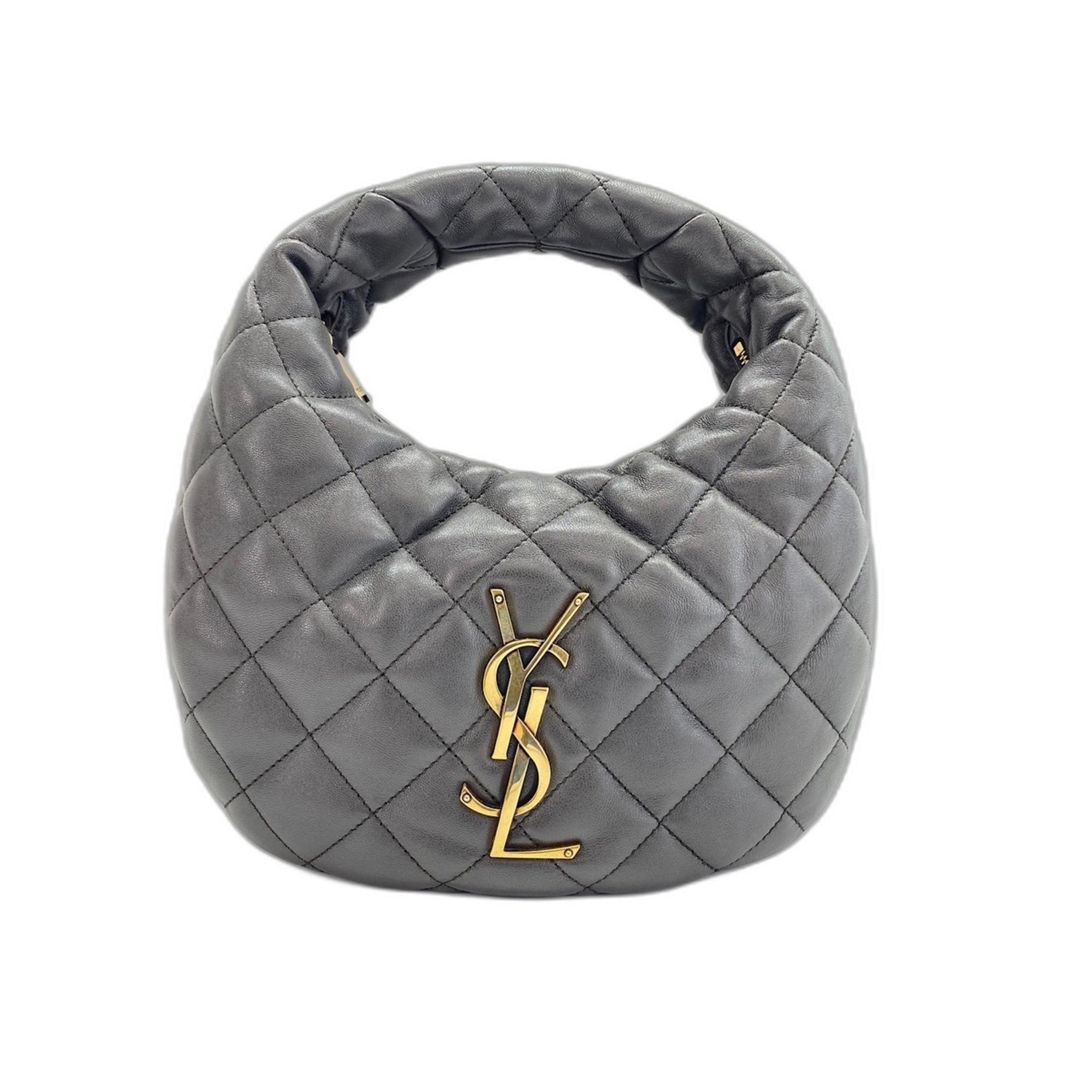 Yves Saint Laurent Gray Leather Handbag (Pre-Owned)