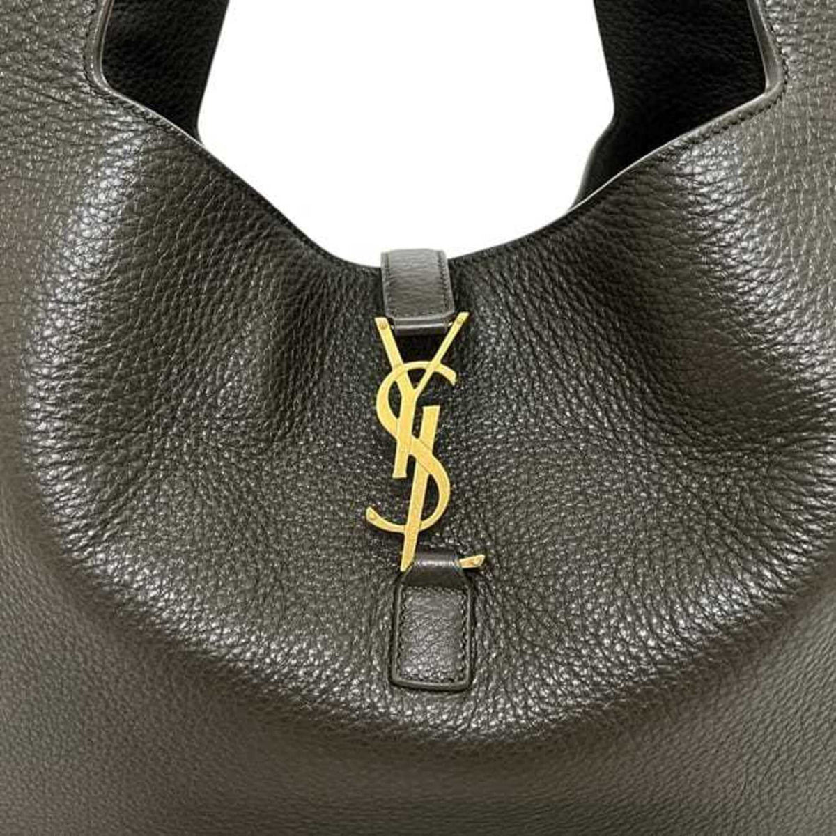 Saint Laurent Green Khaki Leather Tote Bag (Pre-Owned)