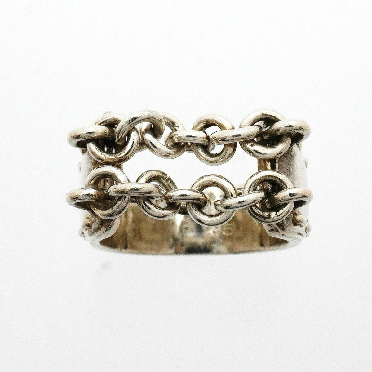 Hermes Silver 925 Band Ring (Pre-Owned)