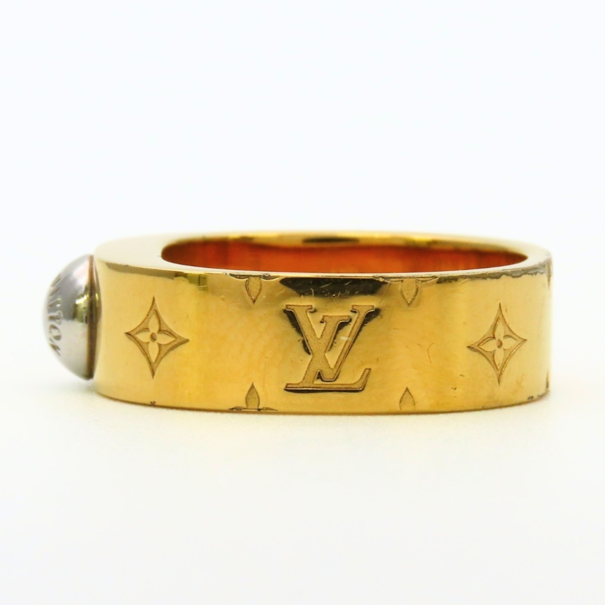 Louis Vuitton Gold Silver Gold Plating Metal Band Ring (Pre-Owned)