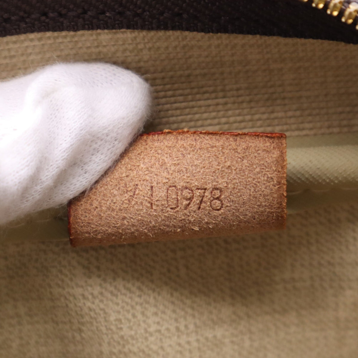 Louis Vuitton Beige Brown Coated Canvas Leather Handbag (Pre-Owned)