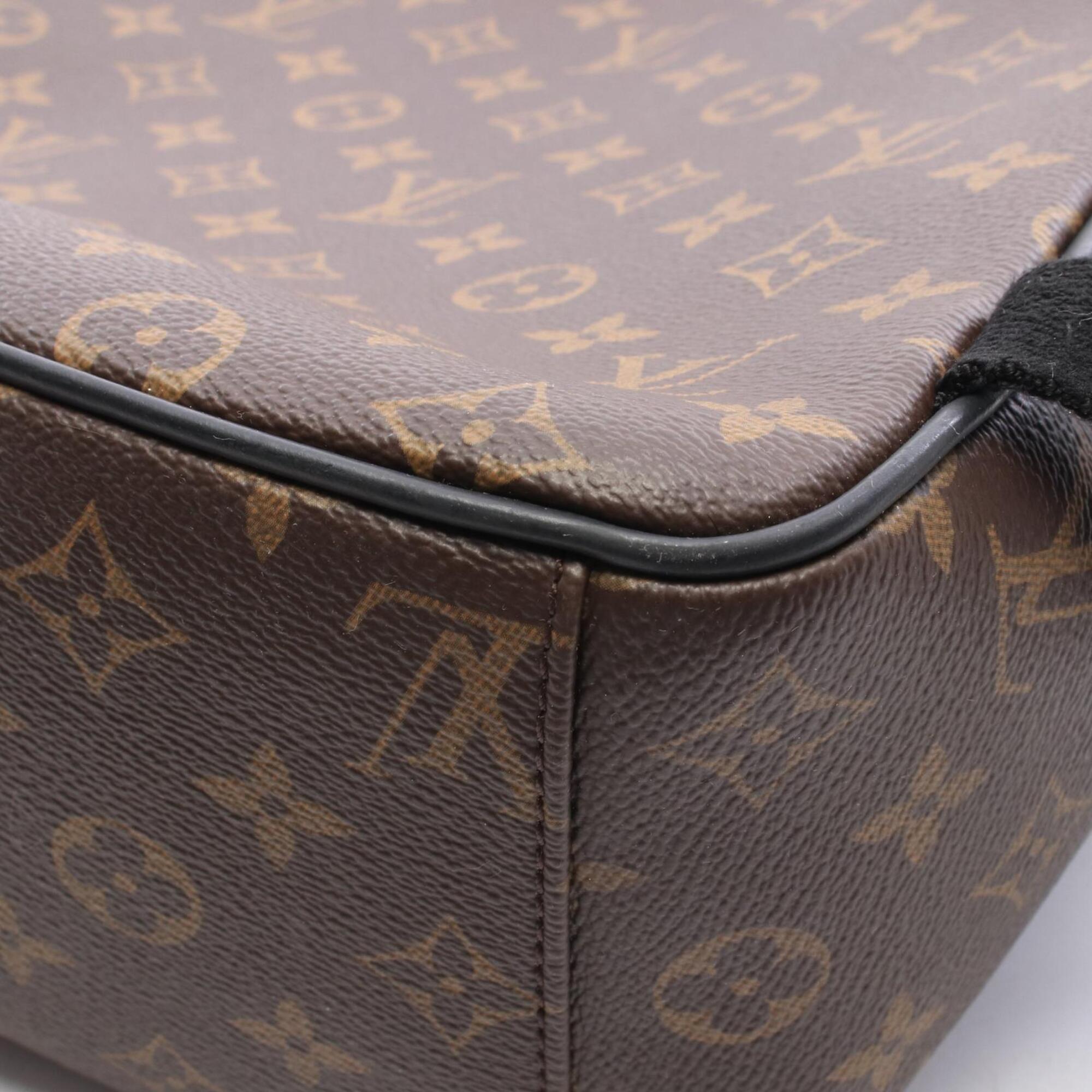 Louis Vuitton Black Brown Monogram Macassar Coated Canvas Pvc Coated Canvas Leather Backpack Handbag (Pre-Owned)