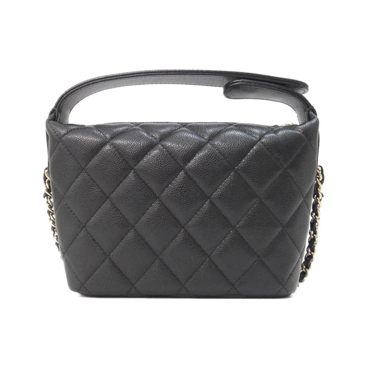 Chanel Black Grained Calfskin Handbag (Pre-Owned)