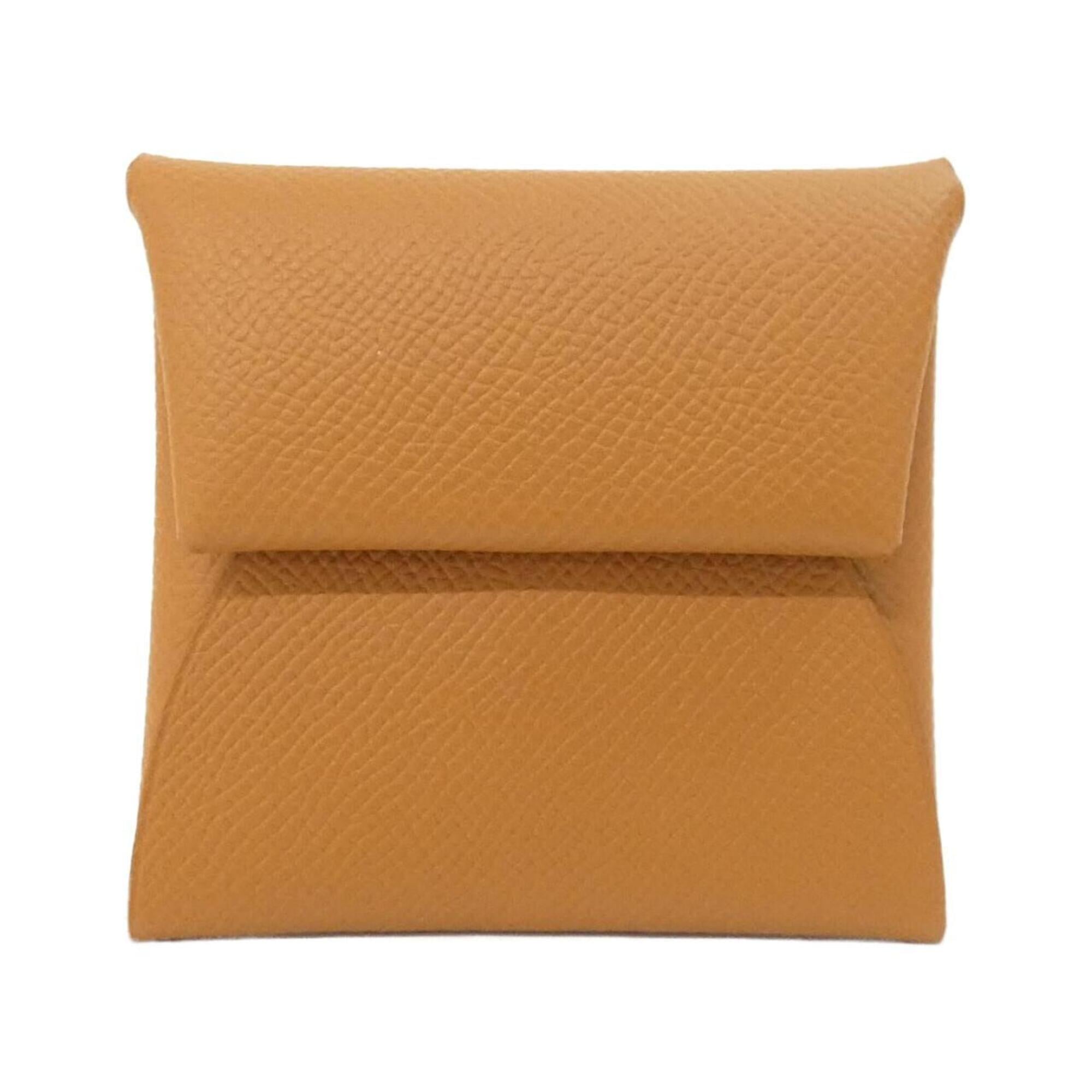 Hermes Brown Gold Brown Epsom Leather Coin Purse/Coin Case (Pre-Owned)