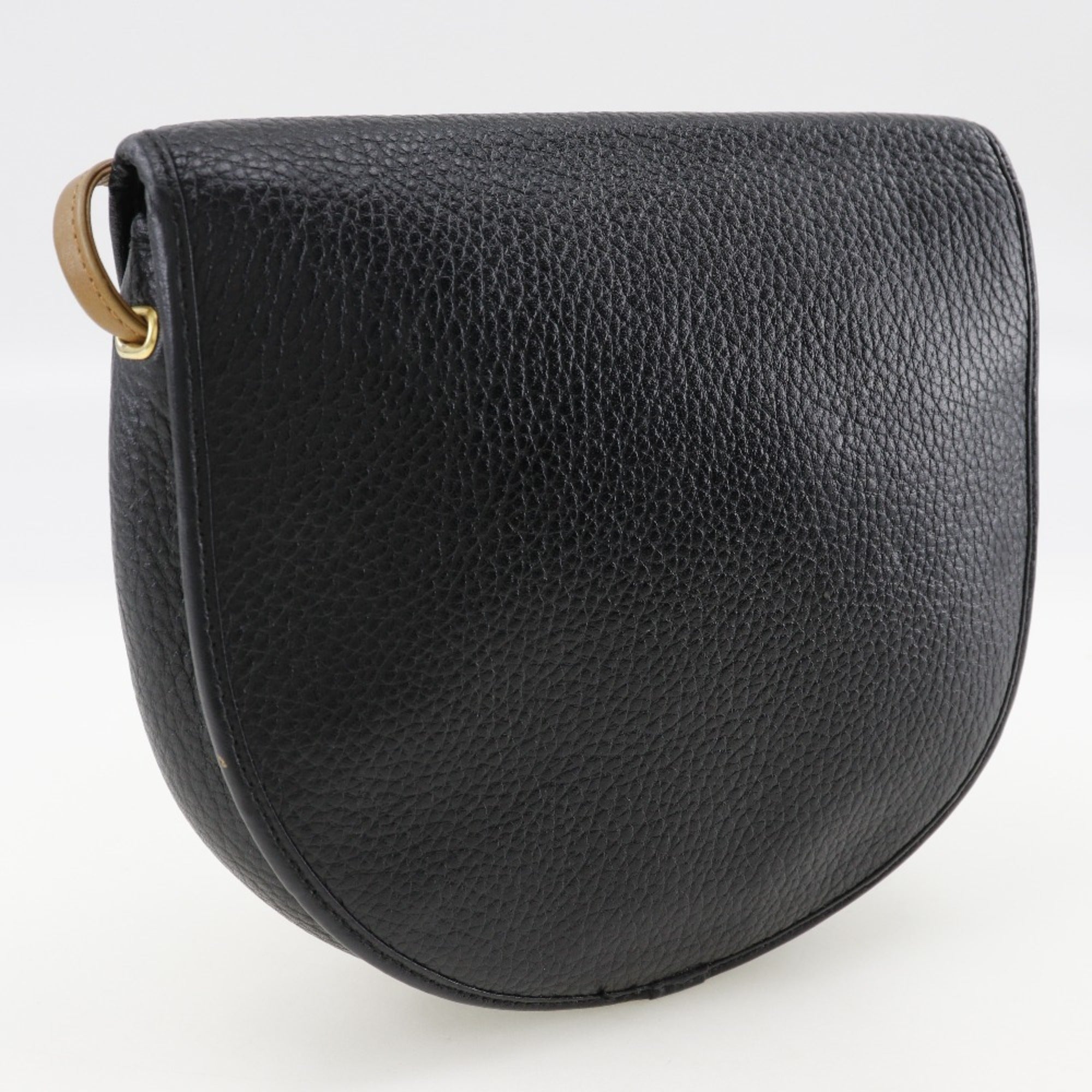 Christian Dior Black Leather Pochette Shoulder Bag (Pre-Owned)