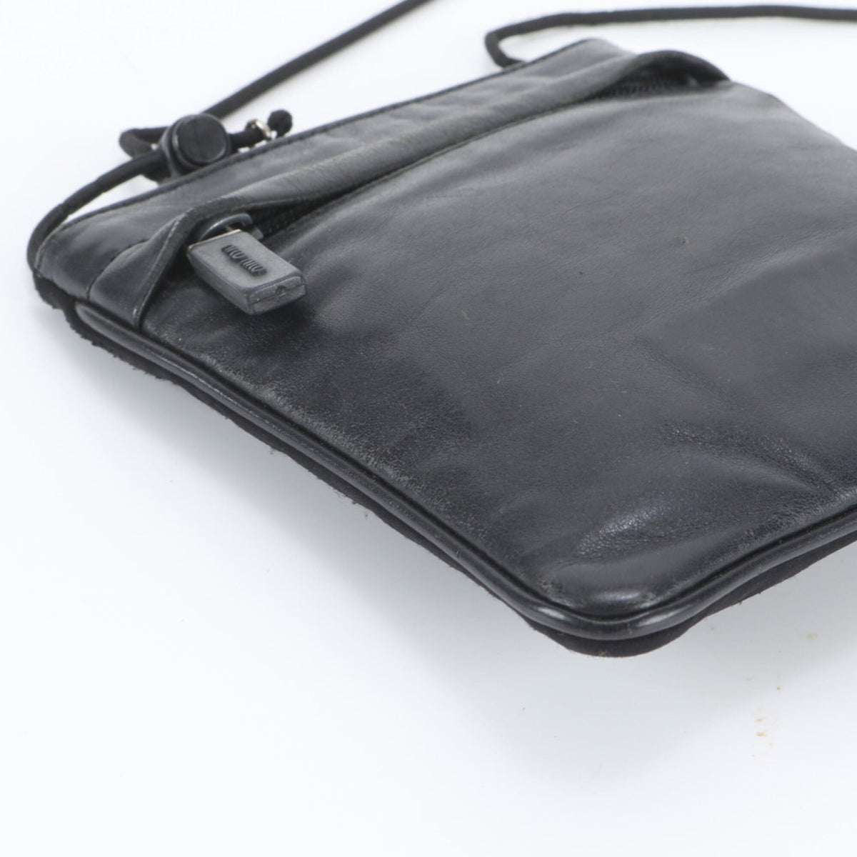 Miu Miu Black Leather Nylon Crossbody Bag Shoulder Bag (Pre-Owned)