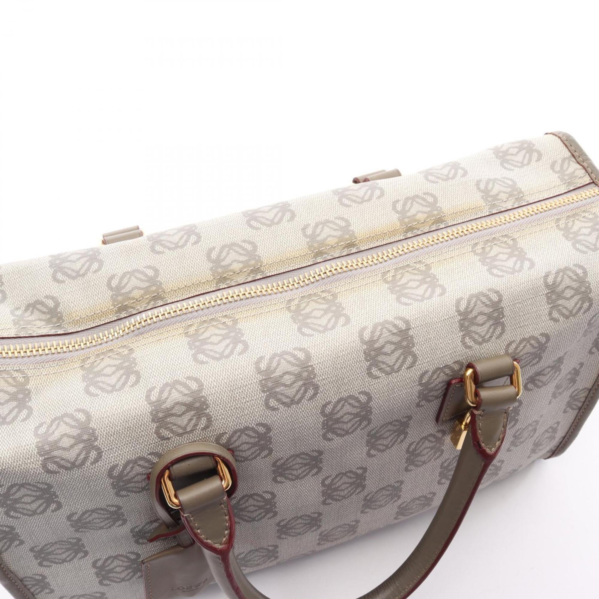 Loewe Gray Coated Canvas Leather Handbag Tote Bag (Pre-Owned)